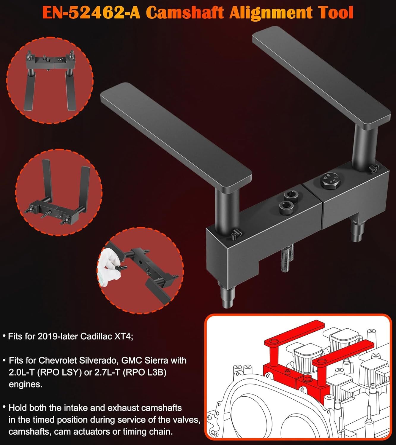 EN-52461 Engine Camshaft Timing Tool for Cadillac XT4 2.0L Silverado Sierra 2.7L