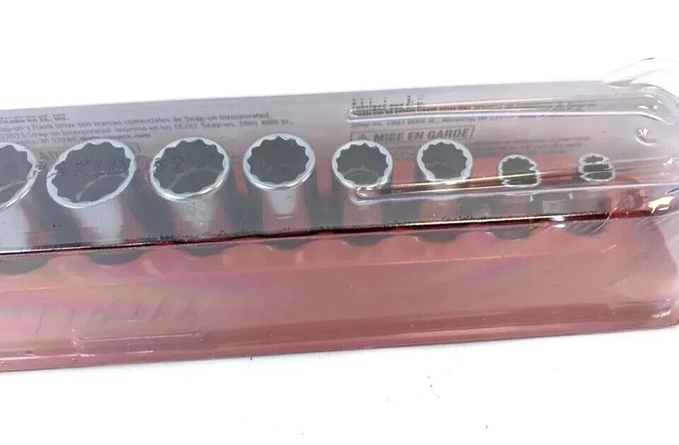 Snap-on 11Pc 3/8″ Drive 12-pt SAE Flank Drive Semi-Deep Socket Set 211FDSY NEW