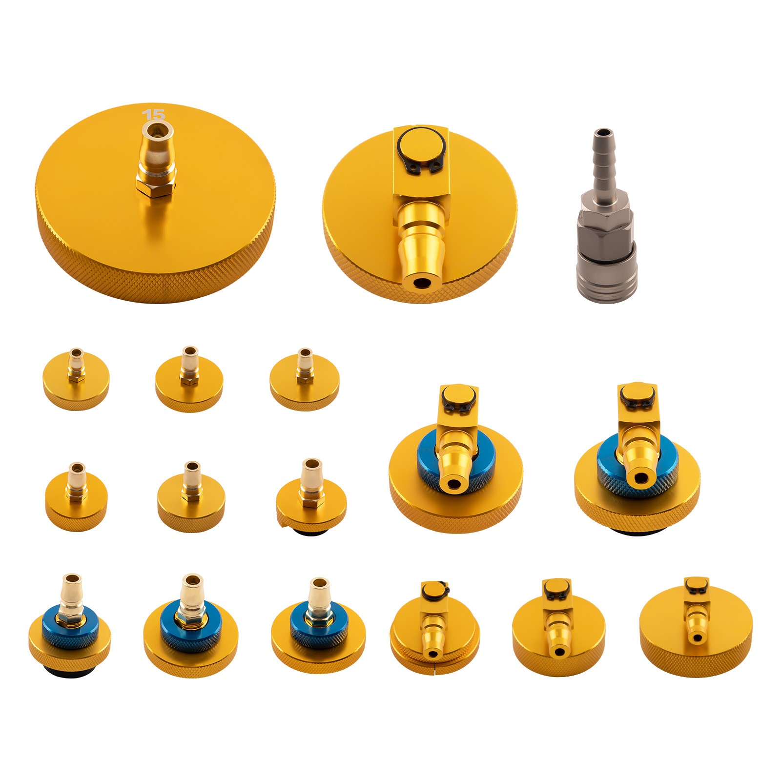 16pcs Brake Fluid Bleeder Master Cylinder Adapter Set Brake Bleeding Adapter Kit