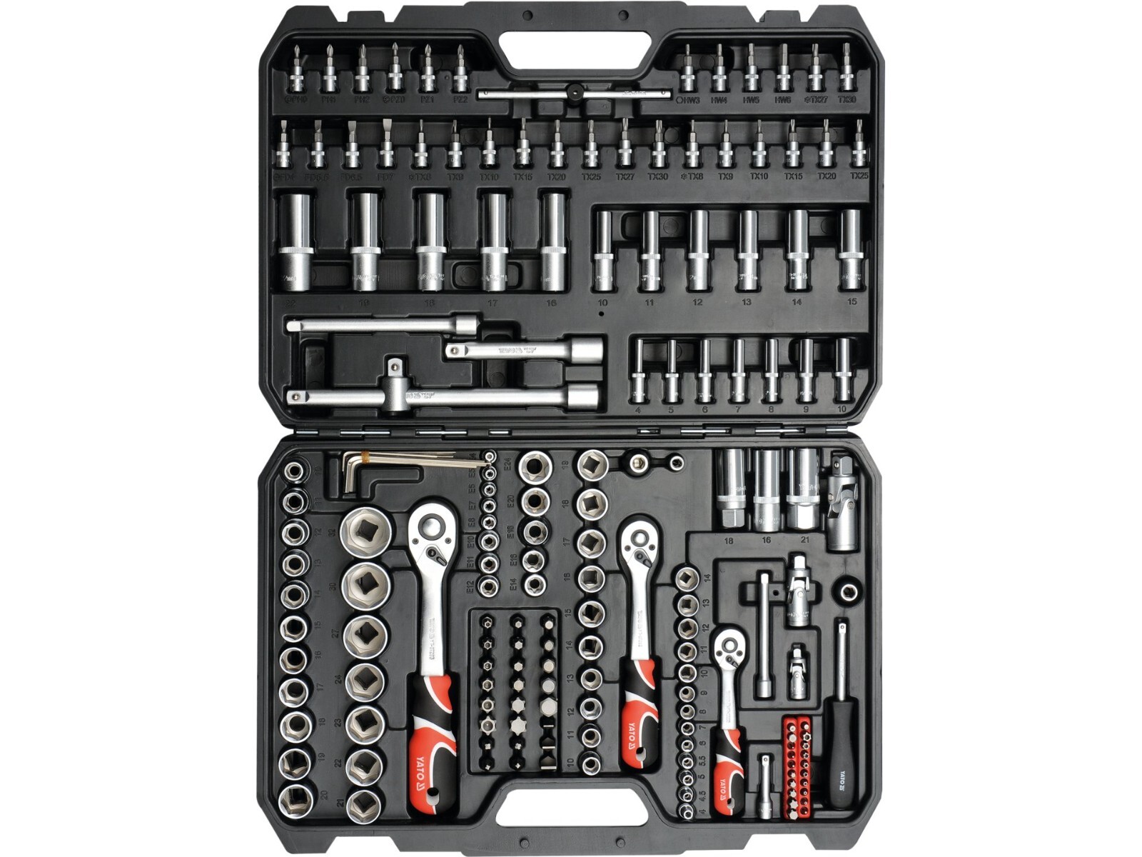 Socket screwdriver bit Ratchet Set Mechanic Toolbox Tool Kit 173pc YATO YT-38931