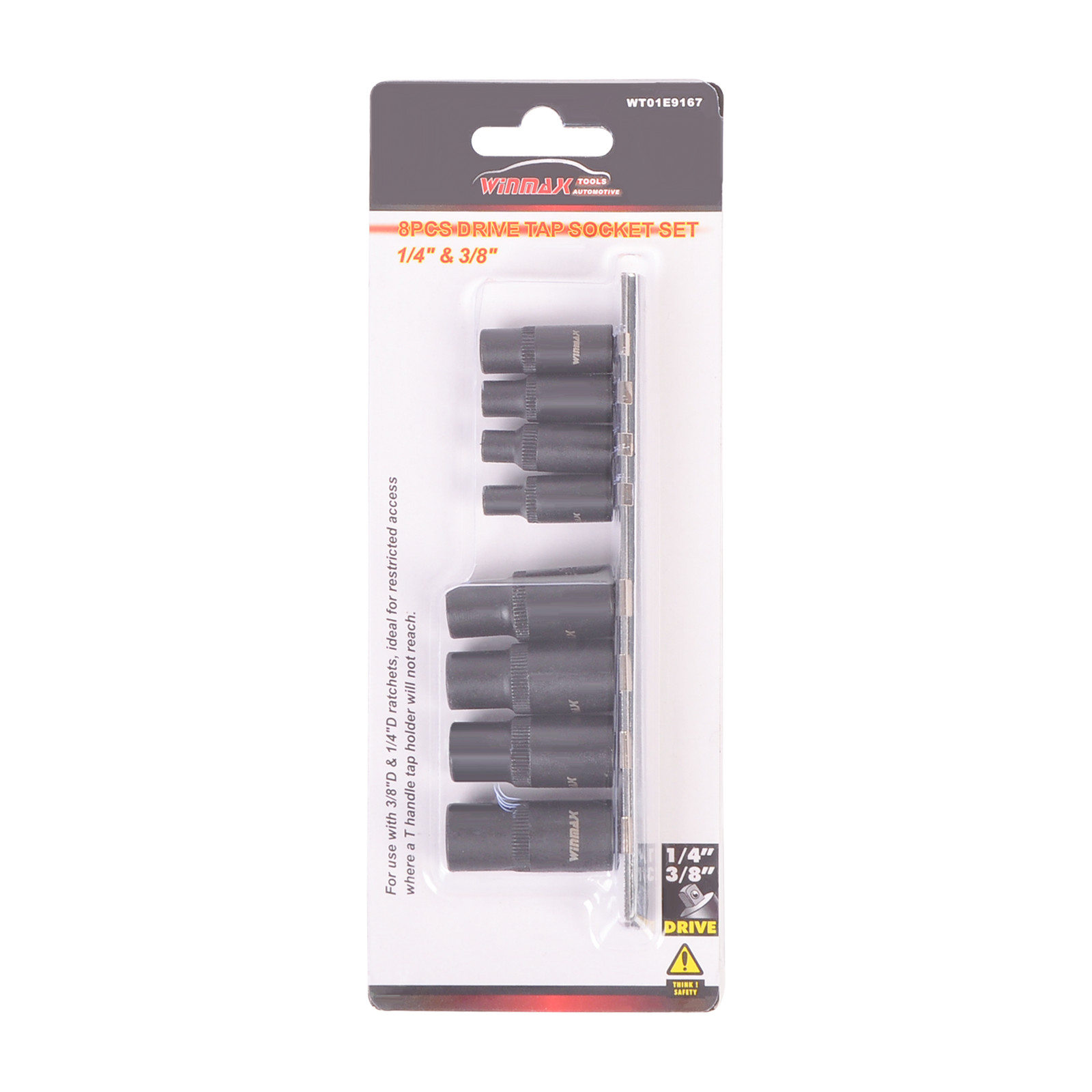 Tap Magnetic Socket Set 8pc in 3/8″D and 1/4″D Magnetic Hold on Socket Rail