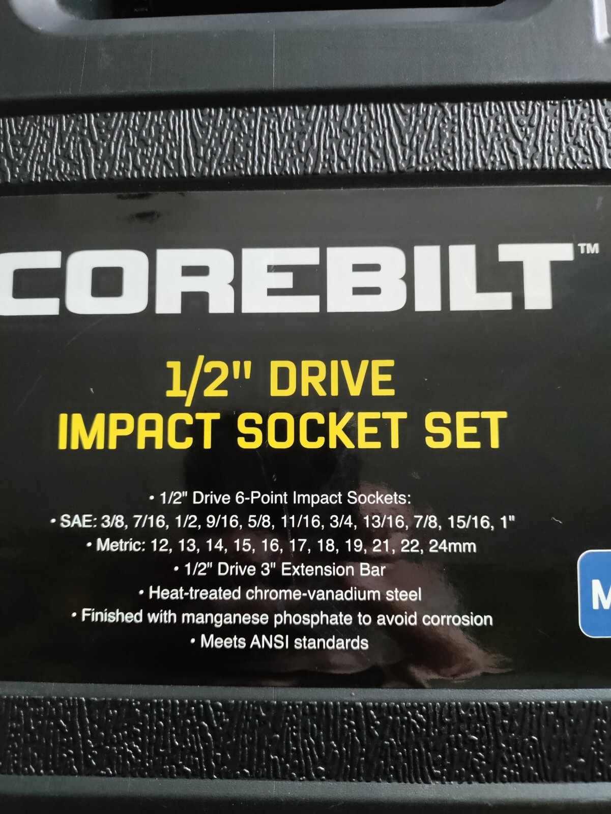 Corebuilt 1/2 Drive Impact Socket Set 23 Pieces