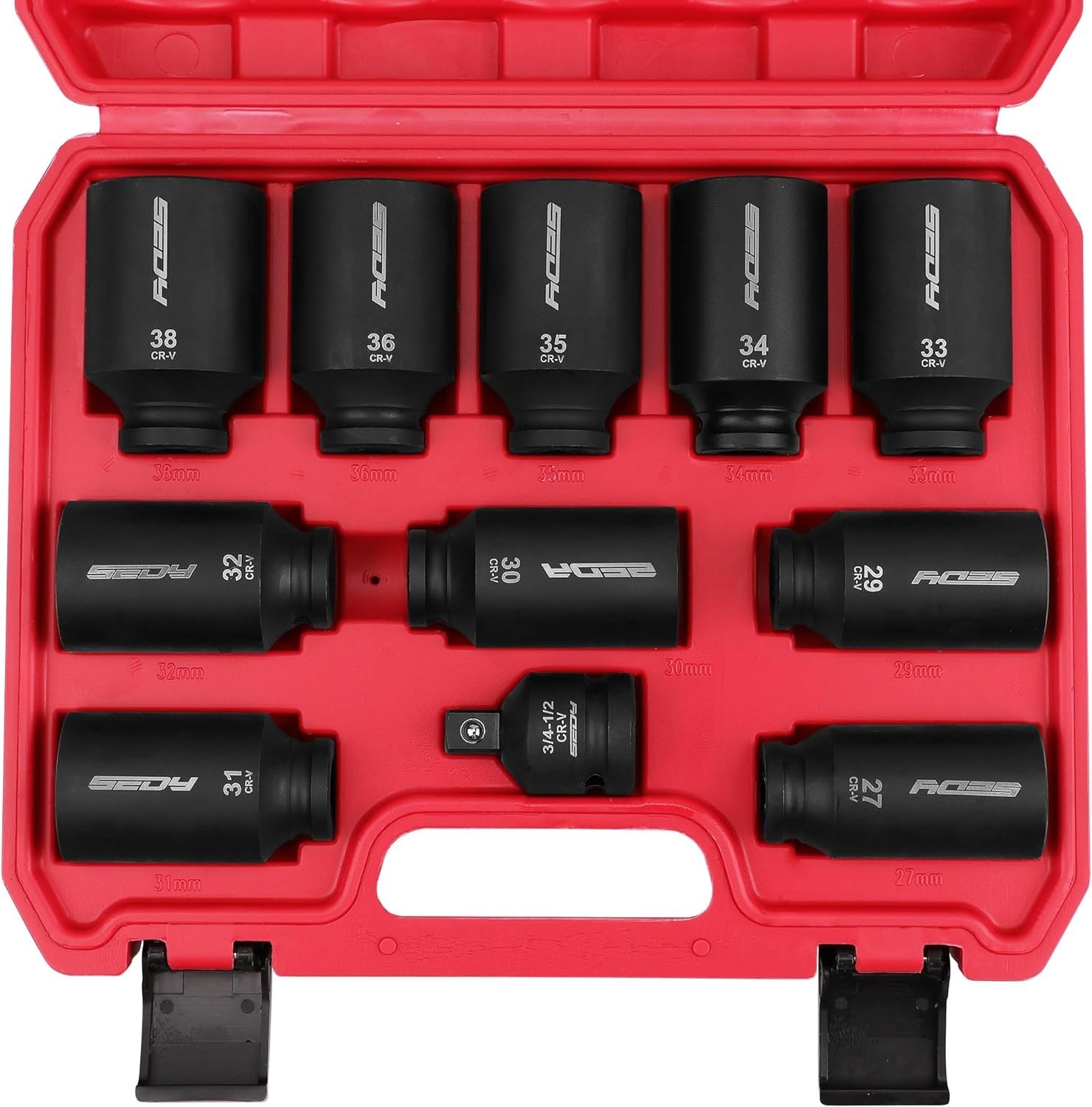 Portable 1/2 Drive Deep Impact Socket Set – 11 Pieces for Truck and Bearing Use