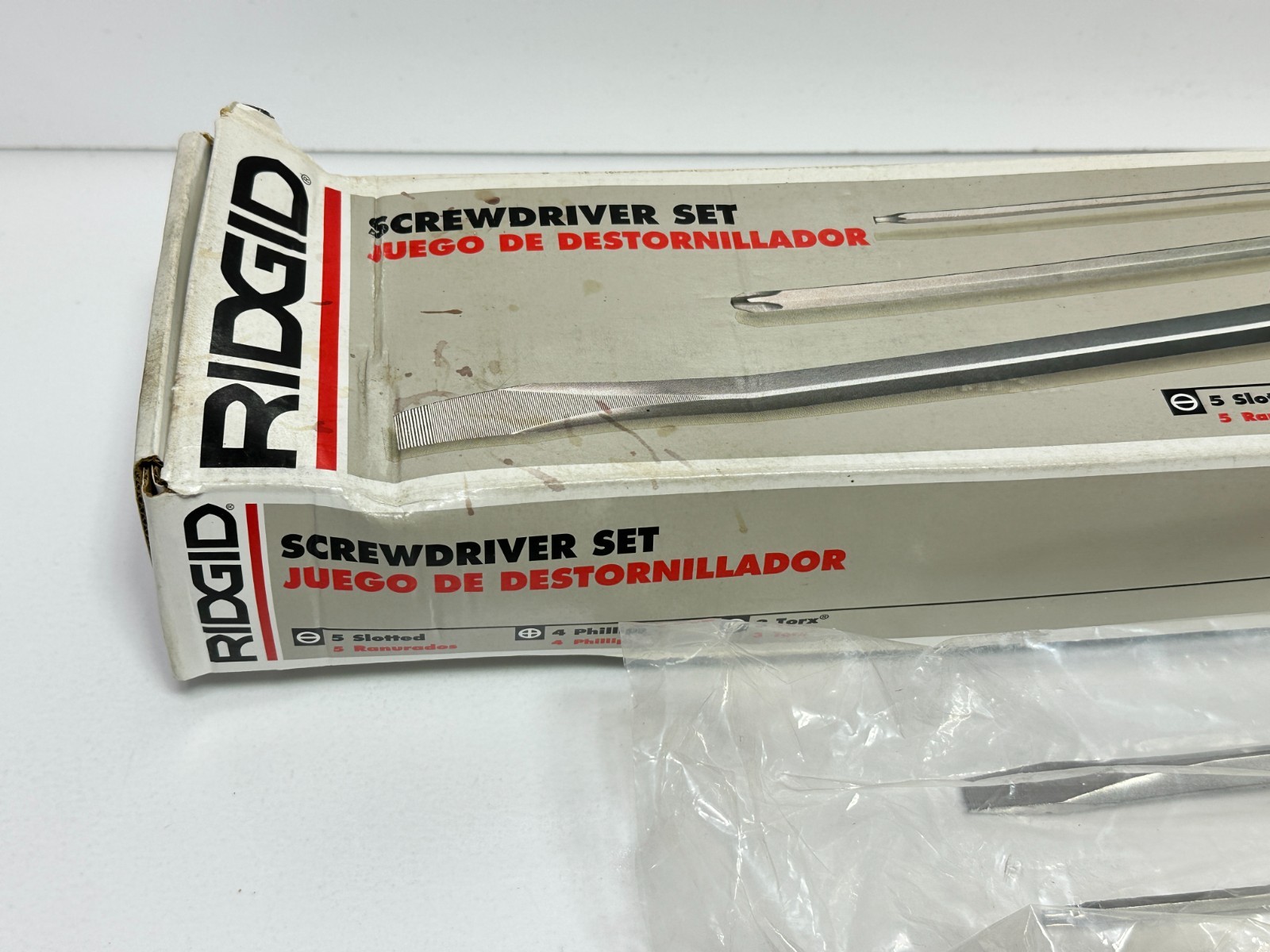 NOS RIDGID Tools USA (Rare) 620-749 12pc Red-Orange Handle Screwdriver Set, Box
