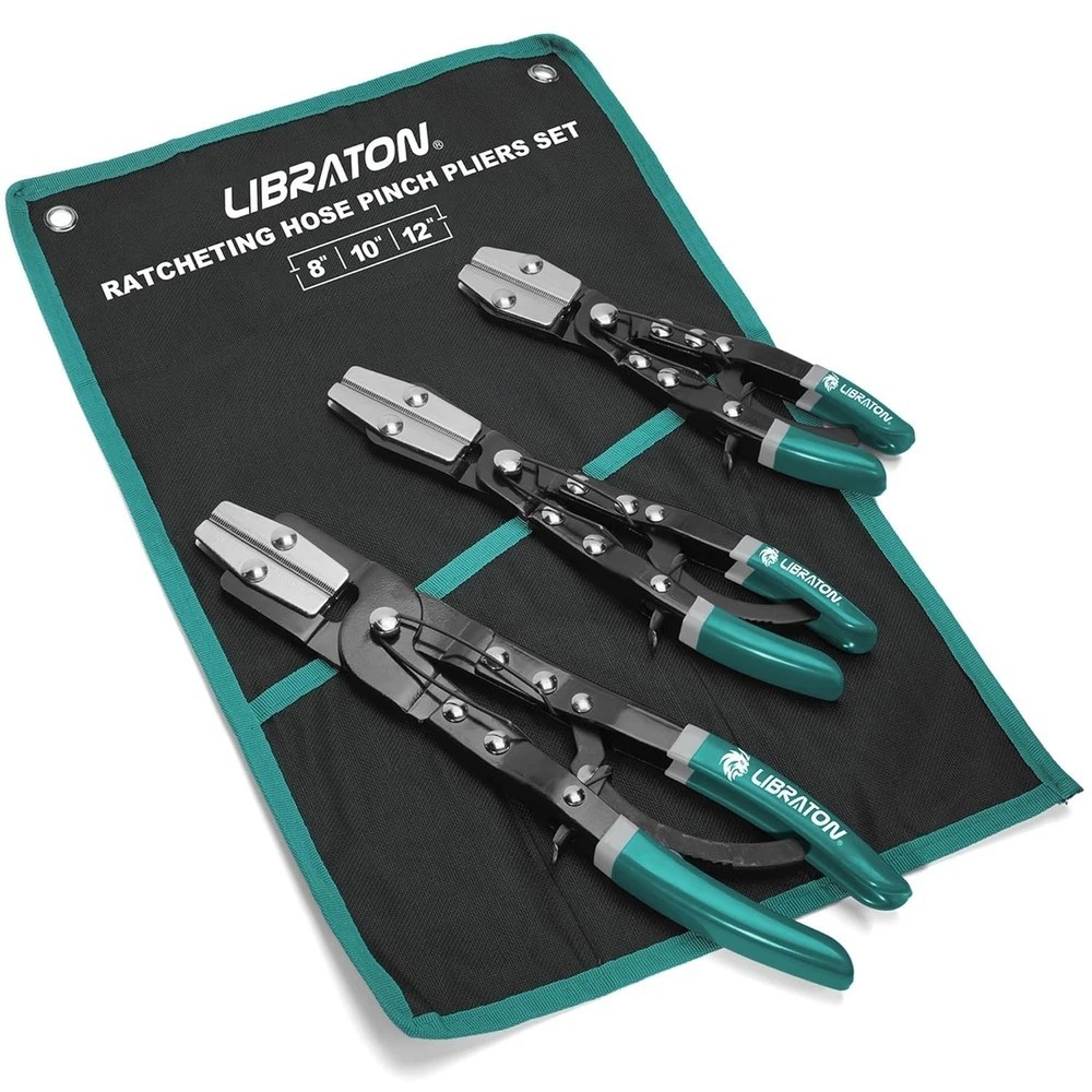 Hose Clamp Pliers Set Alloy Steel Ratchet Hose Pinch Off Automotive Tool