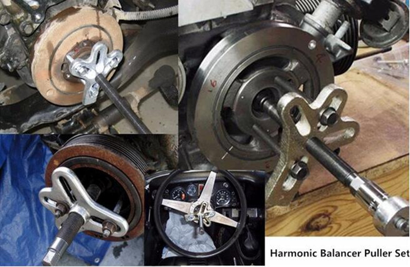 Car Harmonic Balancer Steering Wheel Puller Kit Gear Pulley Crankshaft Tool 23x