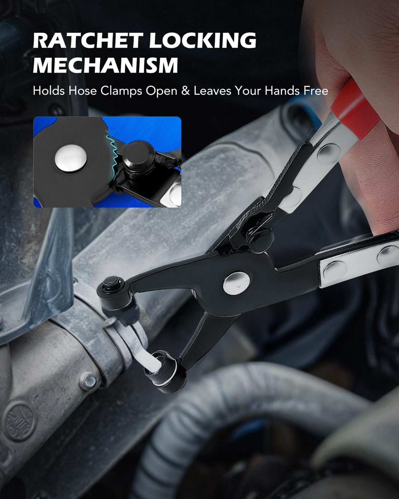 Long Reach Hose Clamp Pliers Remover for Automotive Coolant & Radiator Hoses