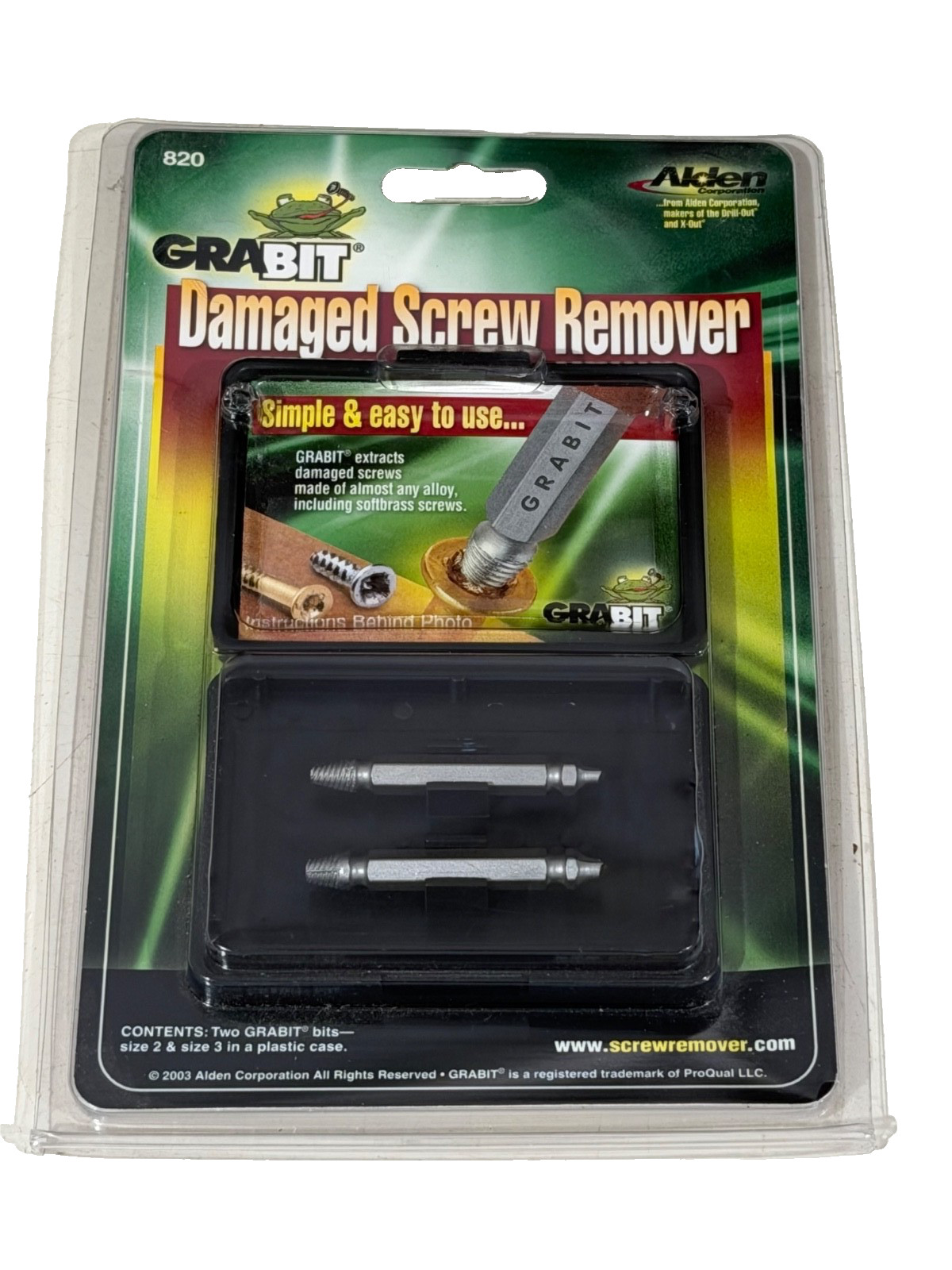 ALDEN TOOLS GRABIT® DAMAGED SCREW REMOVER SET, No. 820