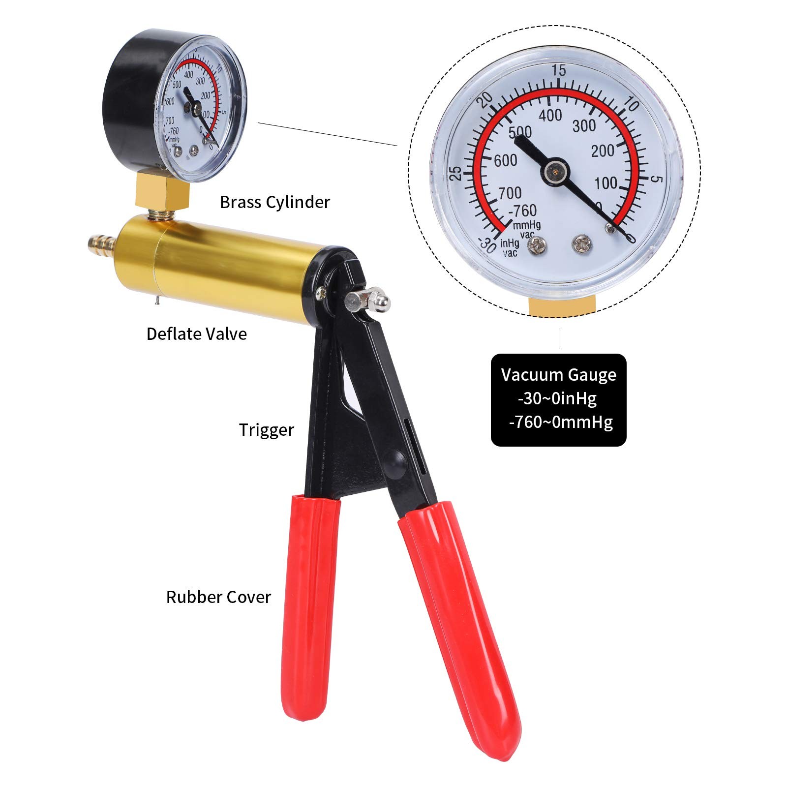 Hand Held Vacuum Pressure Pump Tester Set Brake Fluid Bleeder Bleeding Kit +Box