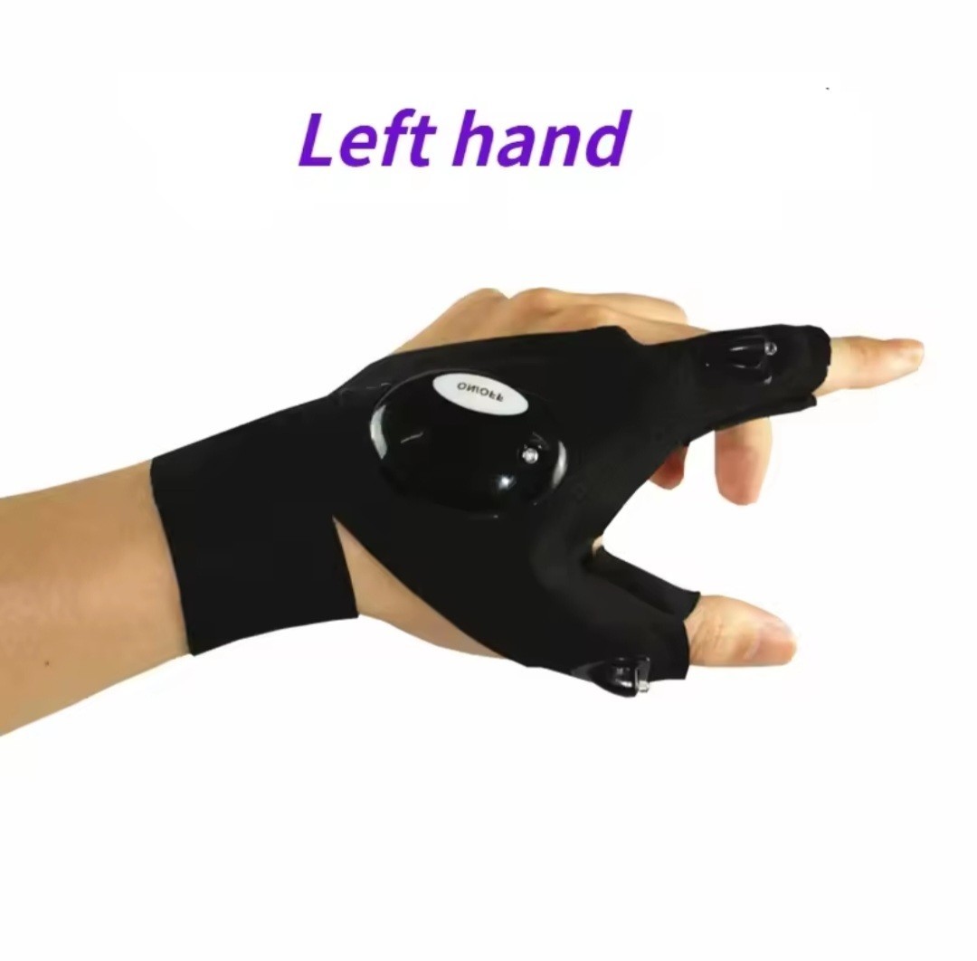 1 Pair LED Flashlight Gloves for Outdoor Fishing Camping Hiking Gloves Men Women