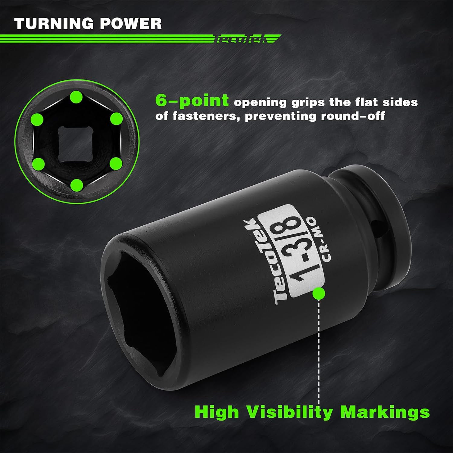 3/4″ Drive Deep 6-Point Impact Socket Set 1/2″ F to 3/4″ M Impact Socket Adapter