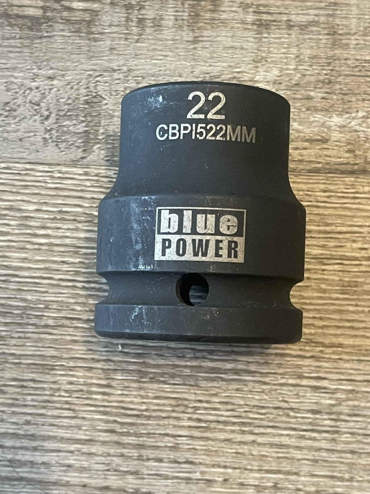 blue POWER 22mm 3/4″ Drive 6 Point Shallow Impact Socket, CBP1522MM