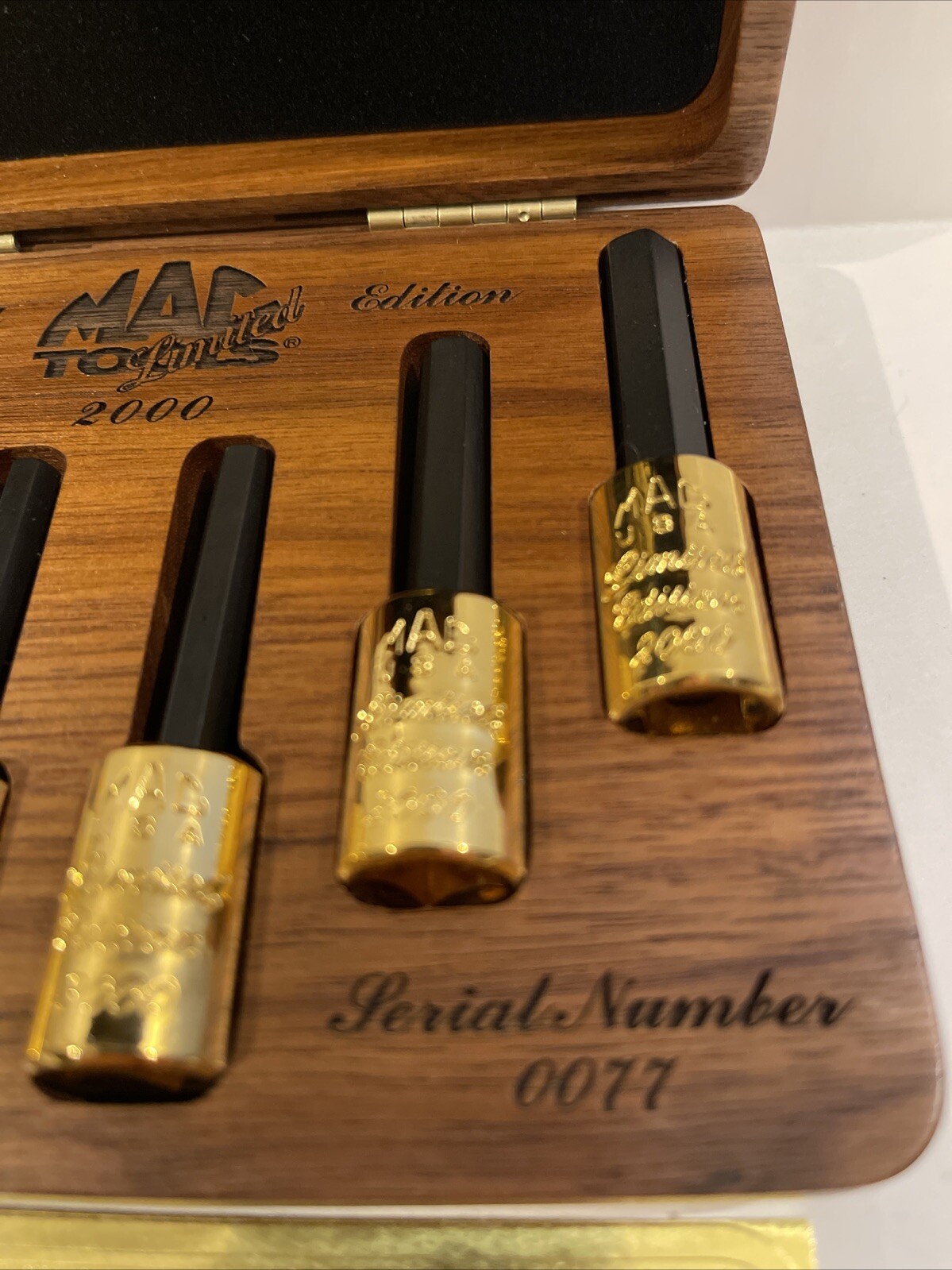 MAC Tools 3/8» 24K Gold Plated Hex Drive Socket Set Limited Edition #0077