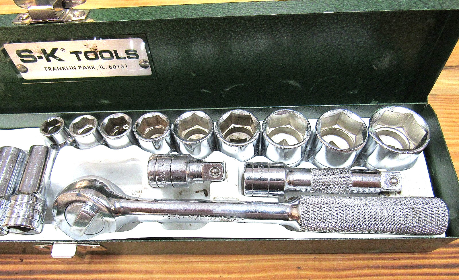 20-pc. S-K TOOLS 3/8” DRIVE SAE DEEP & SHALLOW SOCKET SET, USA GOOD CONDITION