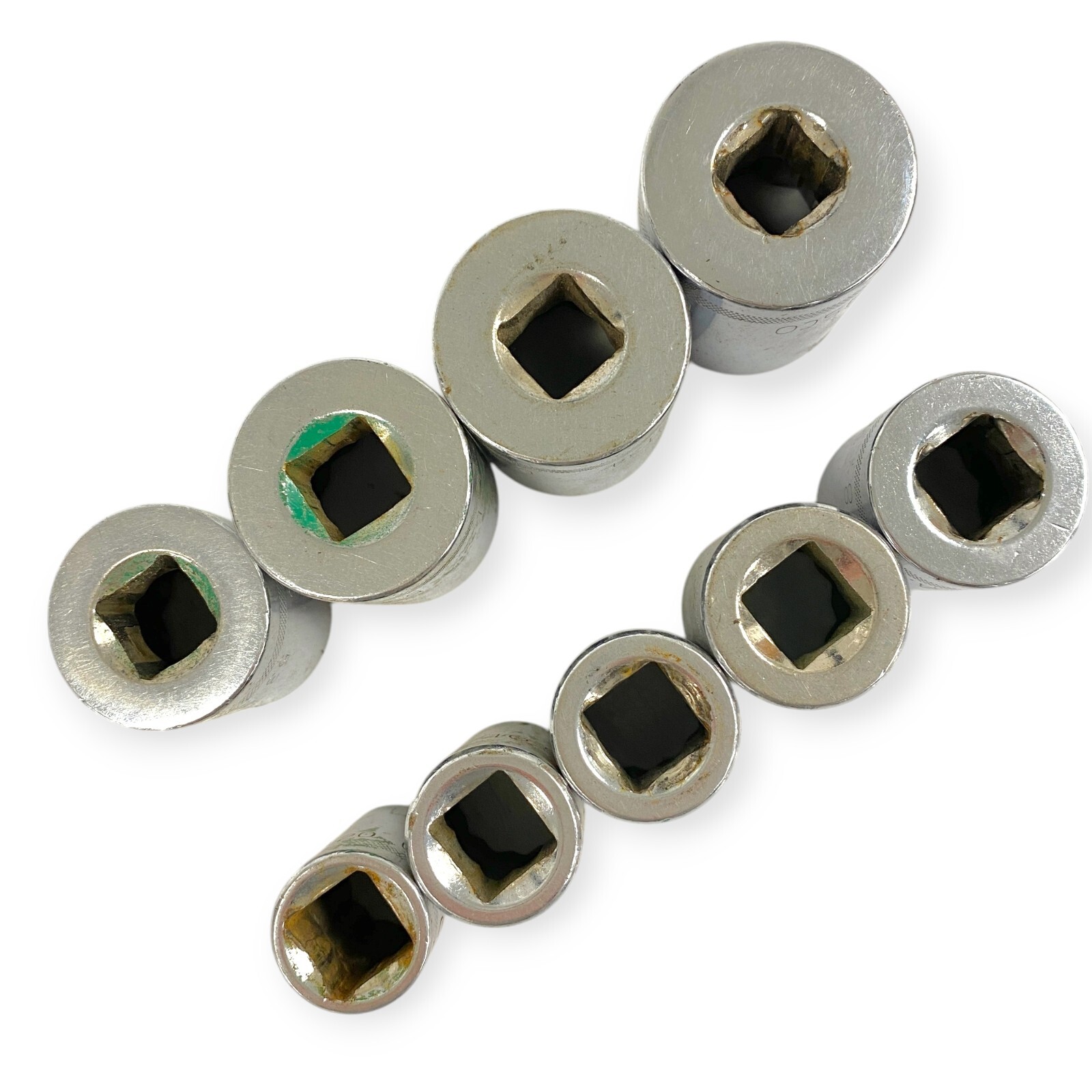 Easco 1/2» Drive 12 Point SAE Socket 5/8 in to 1-1/8 in, 9 pcs Set, Made in USA