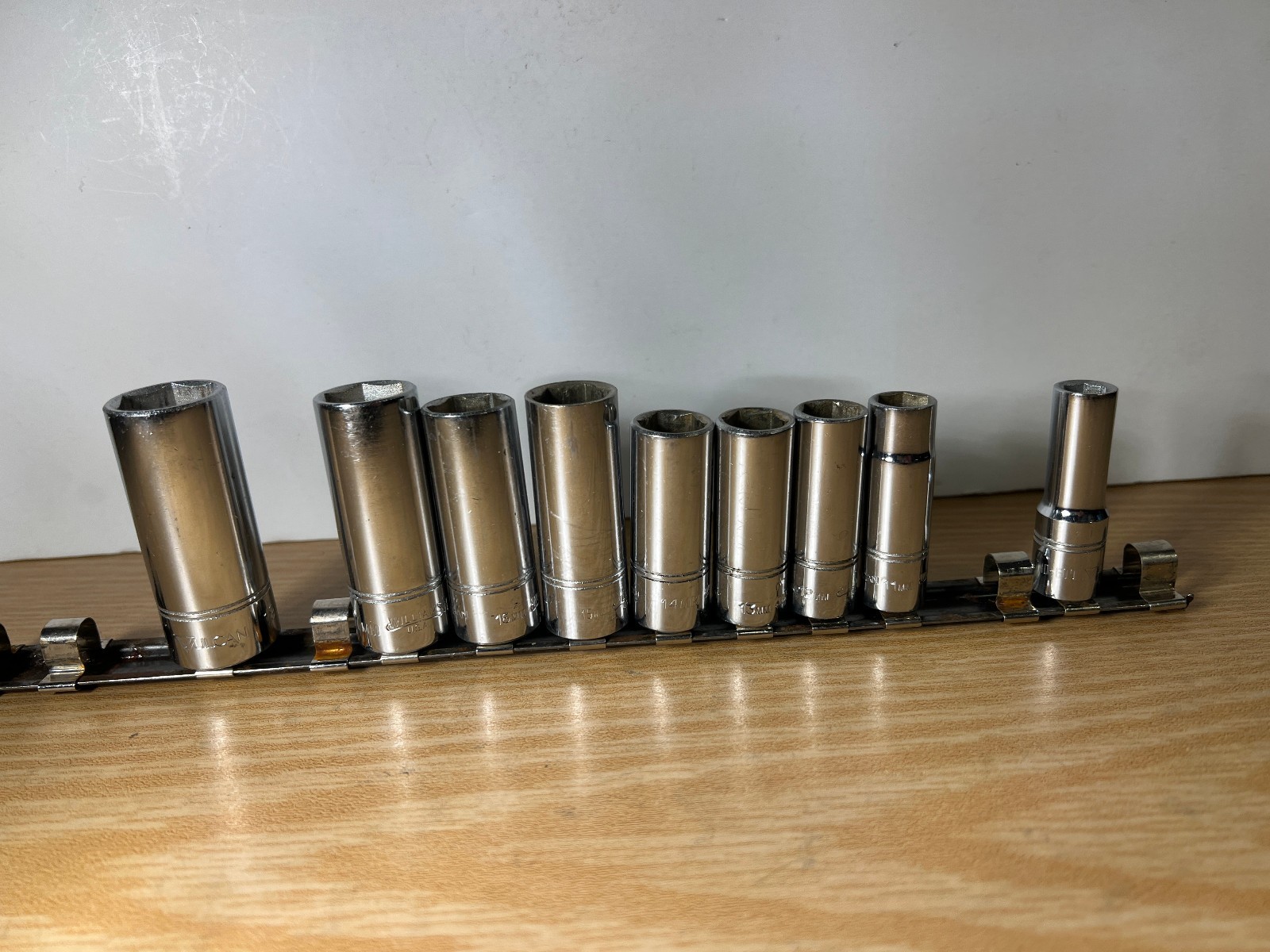 Vintage 1970s Vulcan Williams BMD Deep Metric Socket Set 3/8 Drive USA 9pc