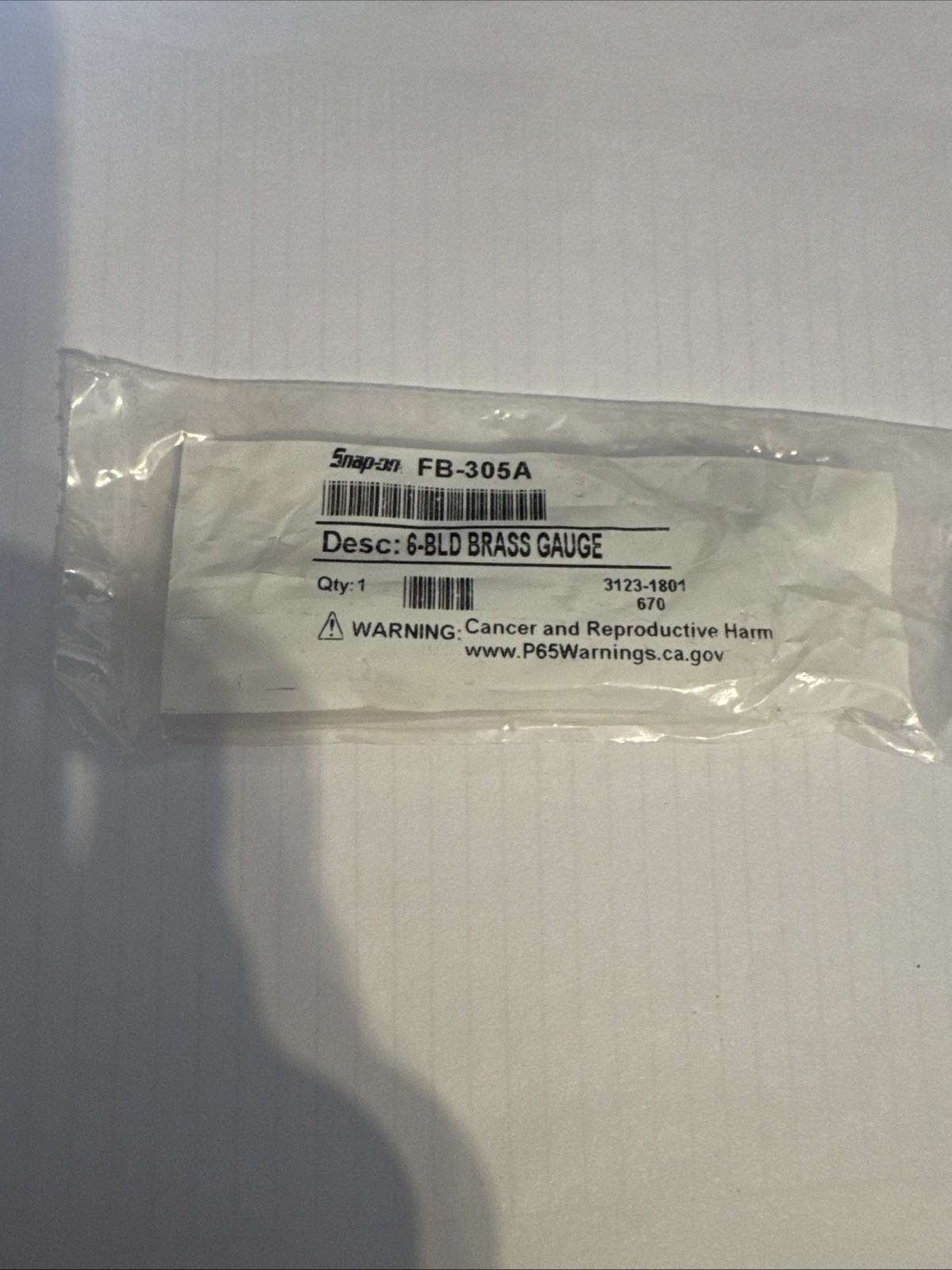 Blue Point 6 Blade Brass Feeler Gauge Non Magnetic Metric And SAE NEW