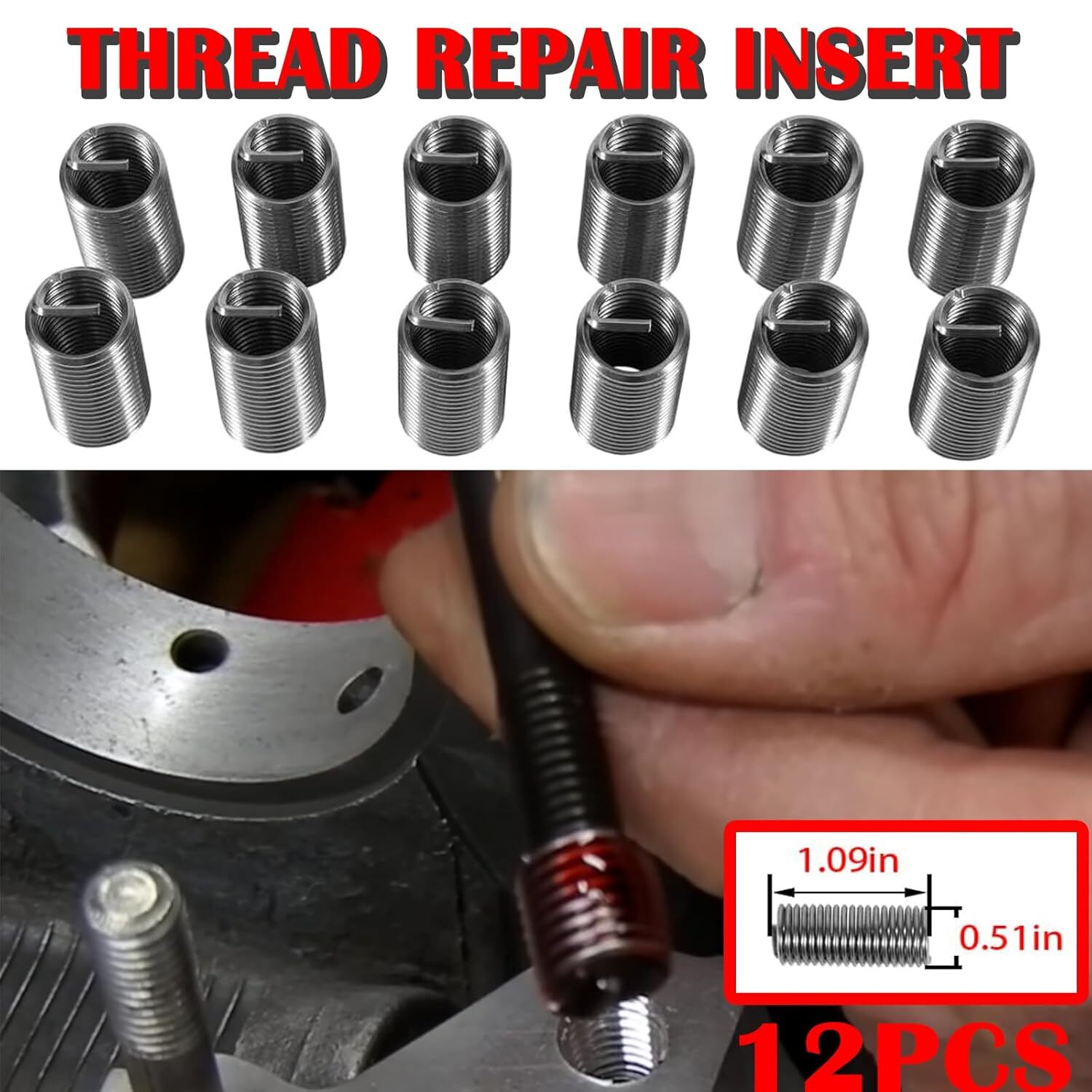 M11 x 1.5 Head Bolt Thread Repair Kit 35119S for Honda Toyota Ford GM Nissan KIA