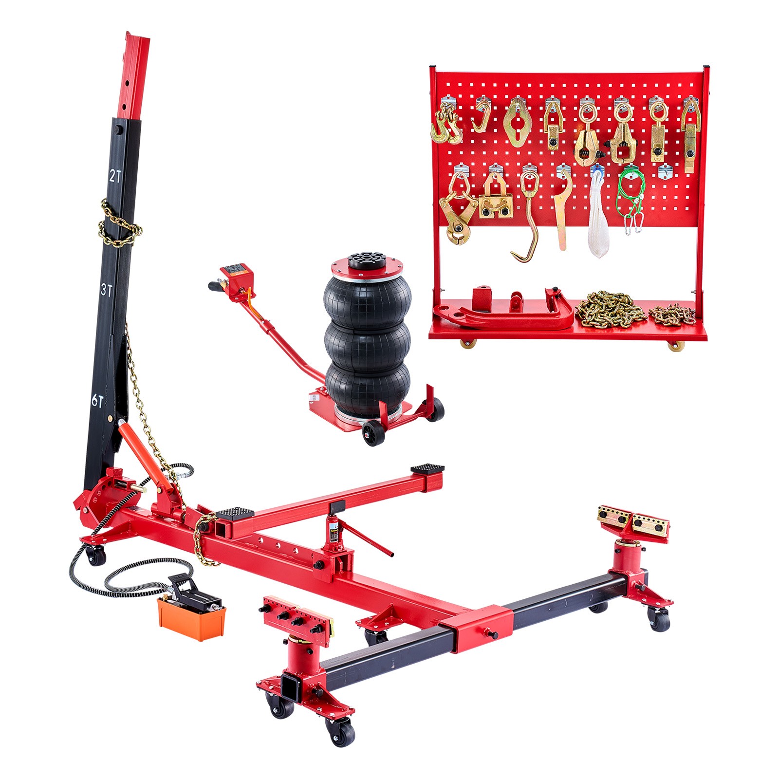 VEVOR Auto Body Frame Puller Straightener 6T Car Frame Machine 3T Airbag Jack
