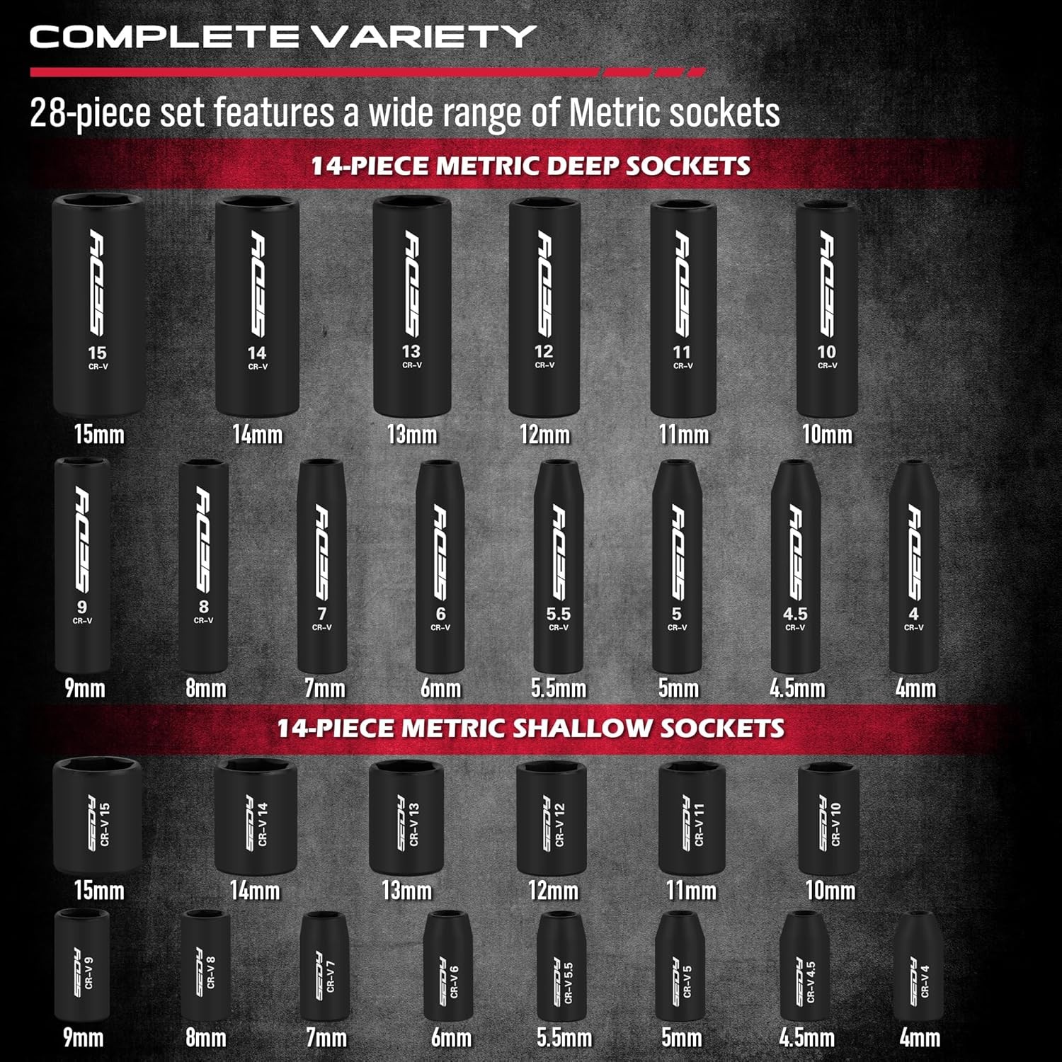 73-Piece Hex Torx Bit Impact Socket-Set, Master Socket Set, SAE…