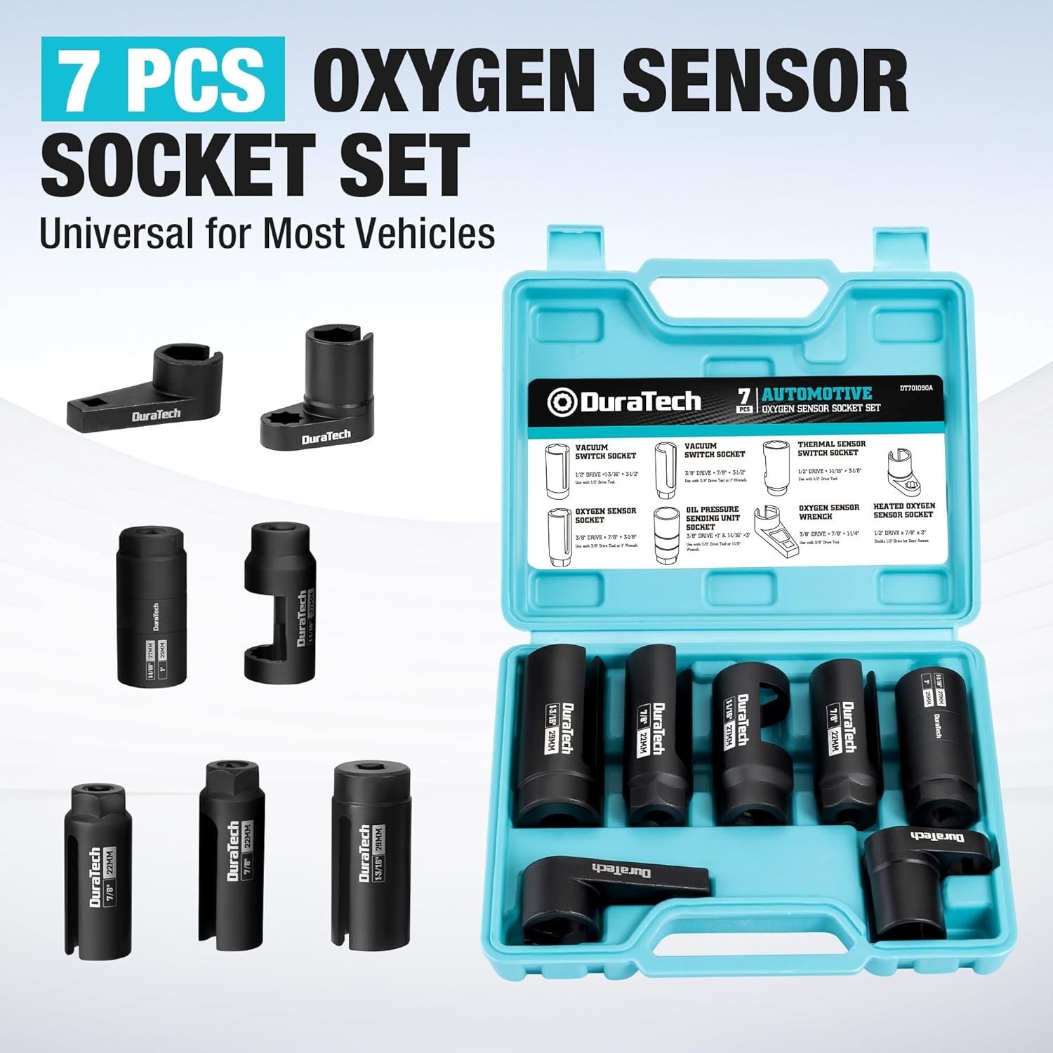 Versatile 7PCS O2 Sensor Tool Set – Essential for Vehicle Maintenance & Repairs