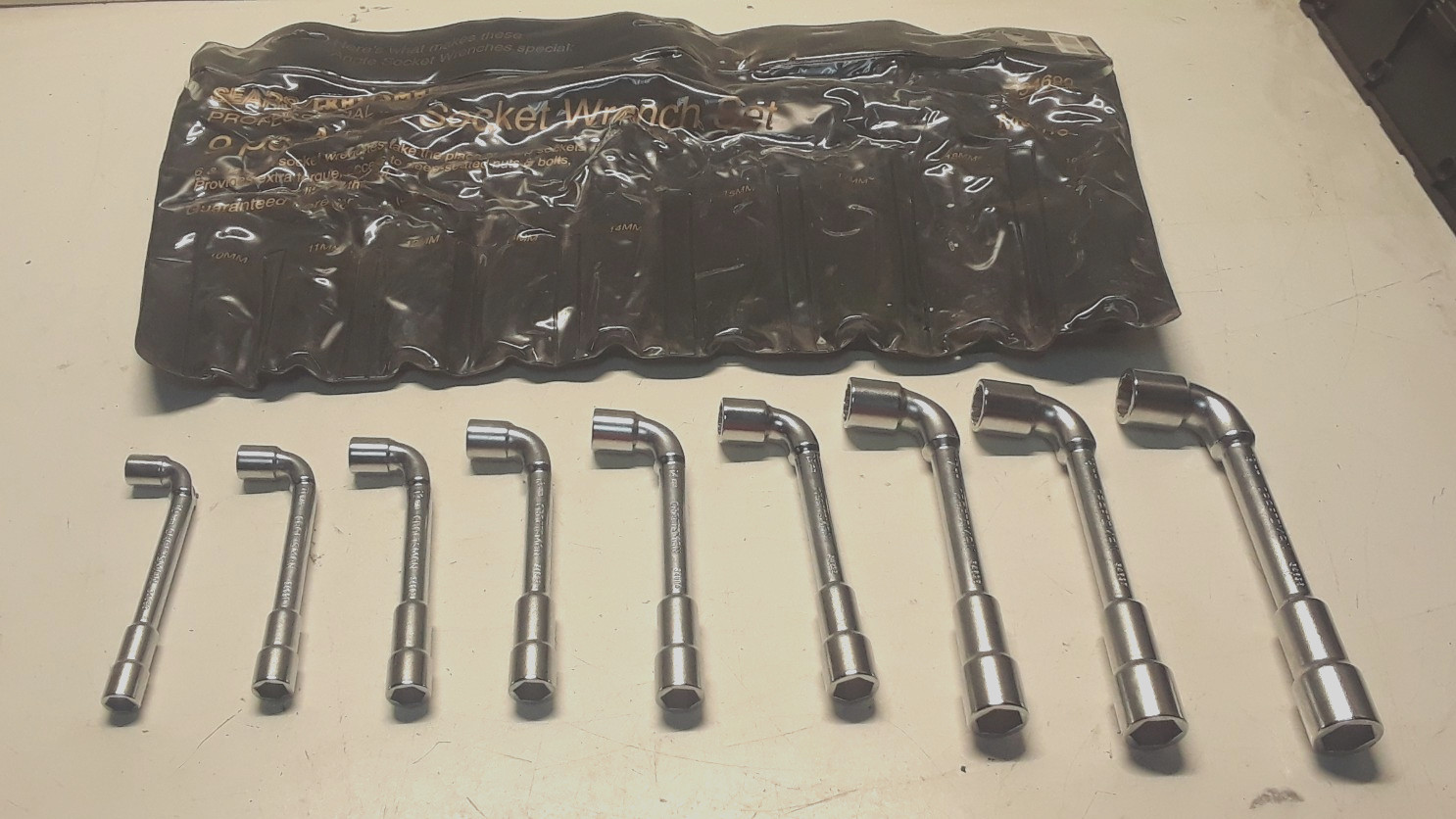 Vintage Craftsman Professional 9pc Metric Angle Socket Wrench Set Metric 34699