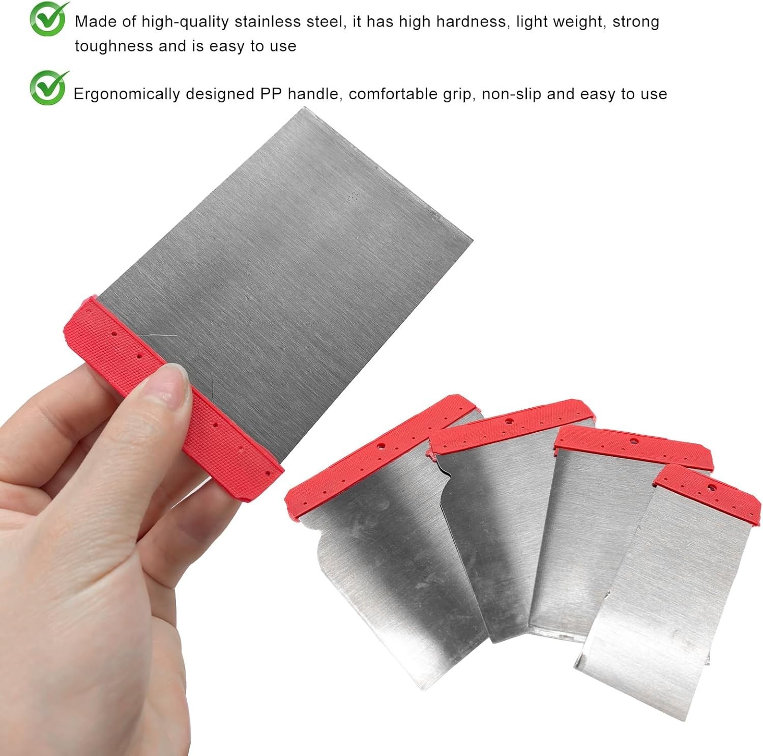 FSTURIOS 4PCS Body Filler Applicator Set, 4 Sizes Auto Paint Spreader Assortme