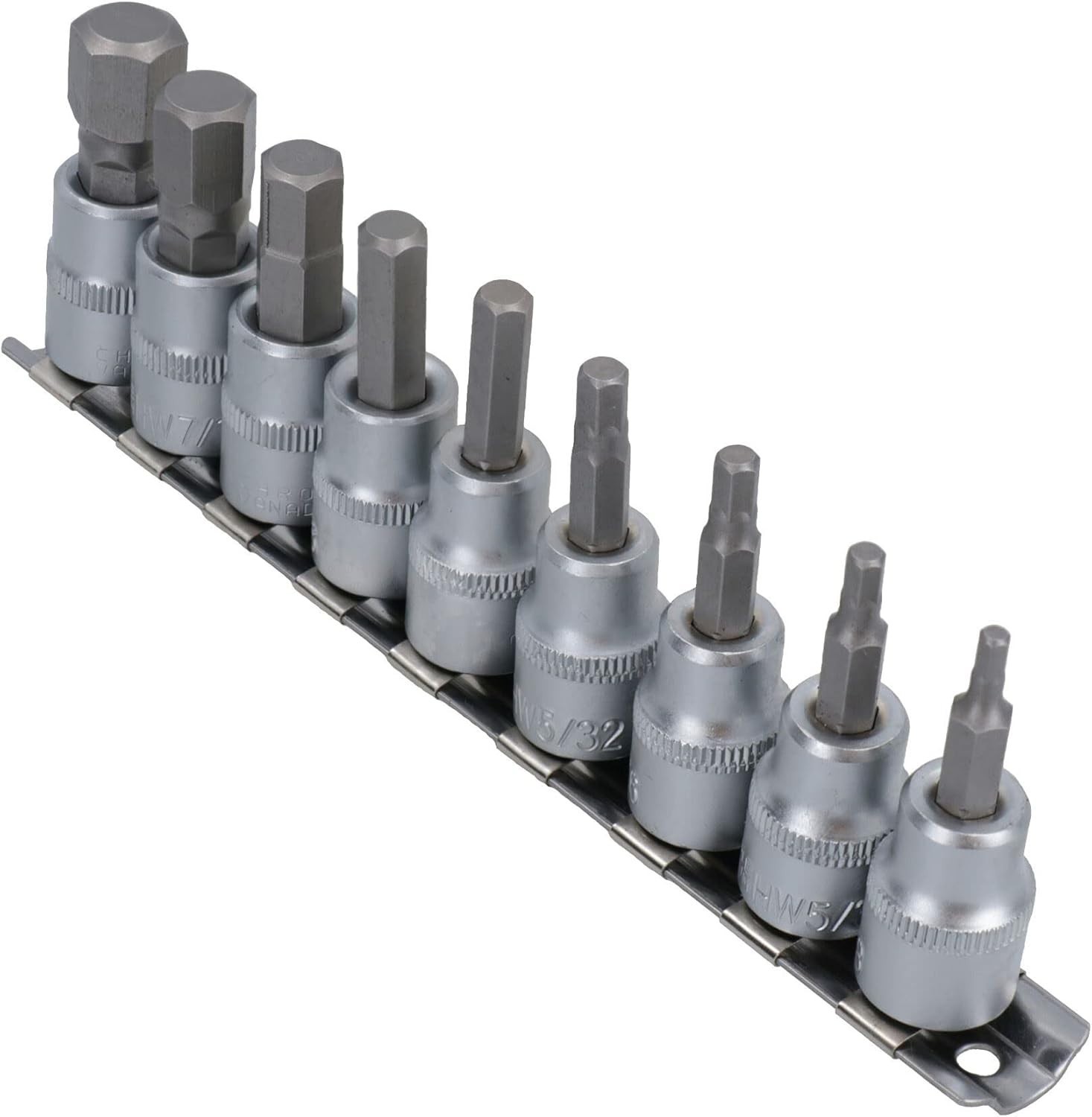 Versatile 5-Piece Allen Hex Key Set – 3/8 Inch Drive Size Range 1/8″ to 1/2″