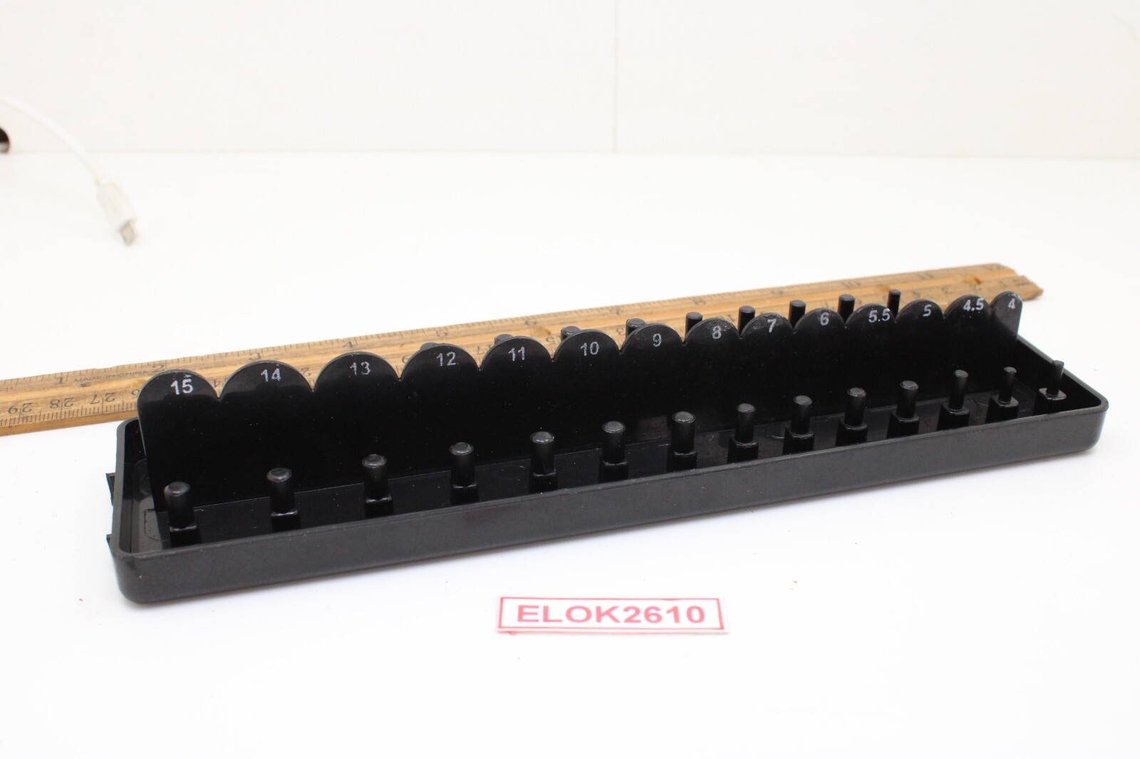 Goliath Industrial Tool ST14M Metric 1/4″ Drive 28 Socket Black Tray Rack Holder