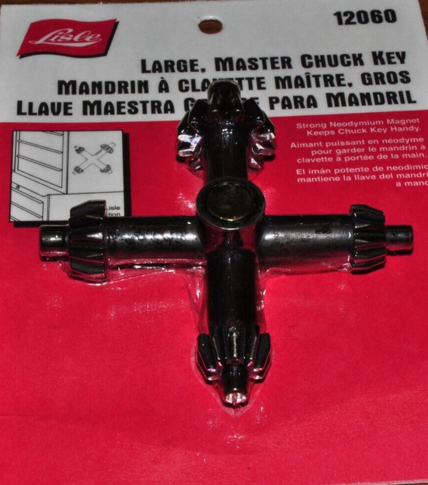 MAGNETIC MASTER CHUCK KEY LARGE 4 SIZES LISLE TOOLS 12060