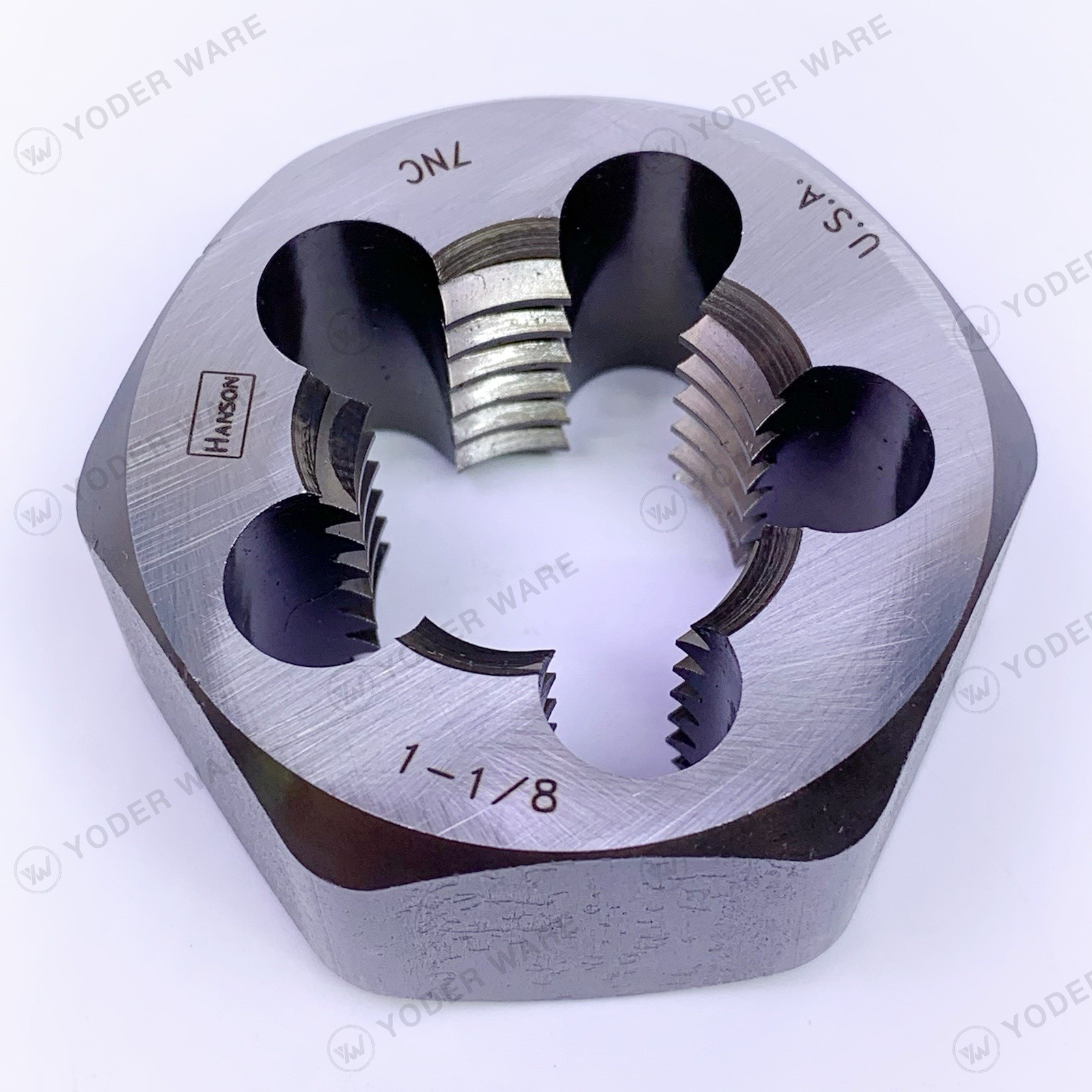 IRWIN HANSON 7268 Hex Rethreading Die 1-1/8″-7 UNC Right Hand High Carbon Steel
