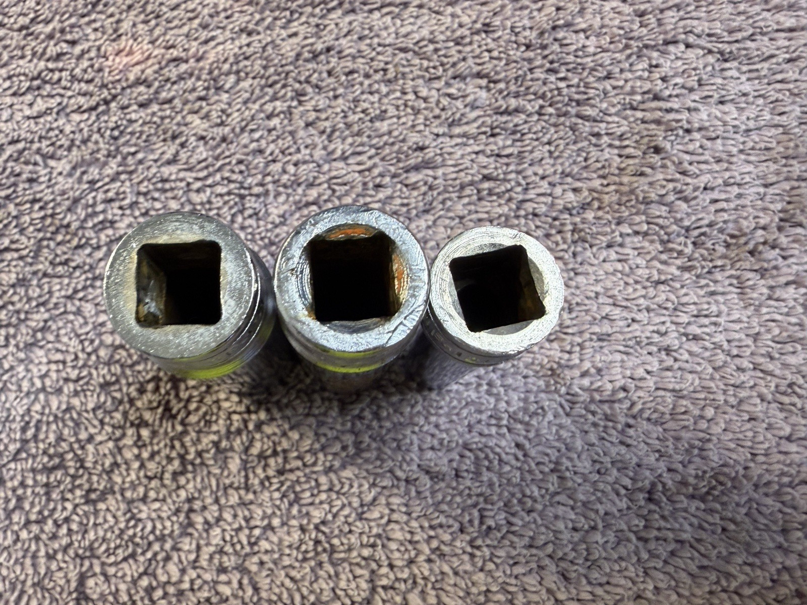 3 Snap-On Sockets 3/8″ Drive 12 Point SAE Deep 19/32 9/16 3/8 SF191 sf181 sf121