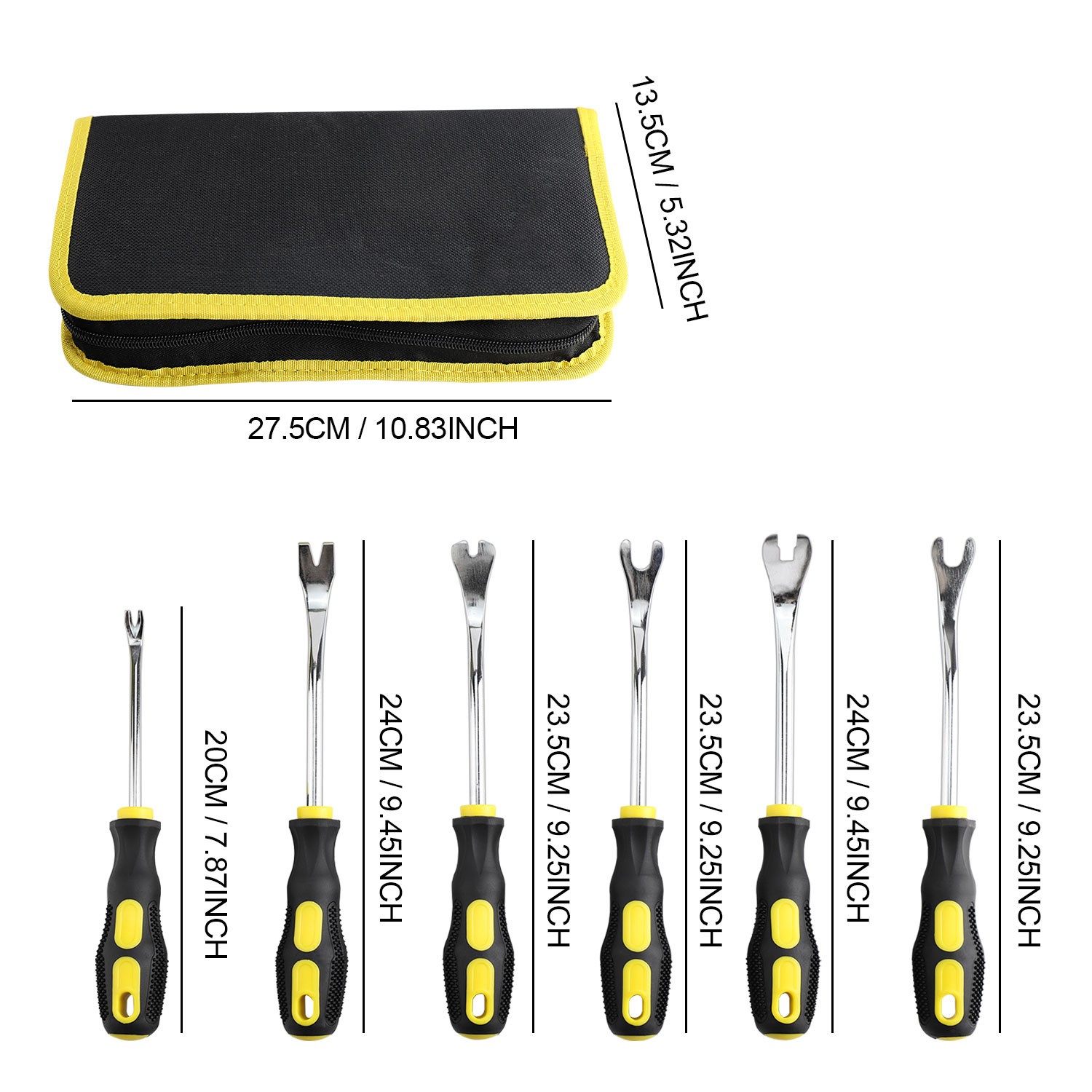 6PCS Auto Door Panel Clip Remover Tool Set Steel Pry Bar Car Trim Repair Kit