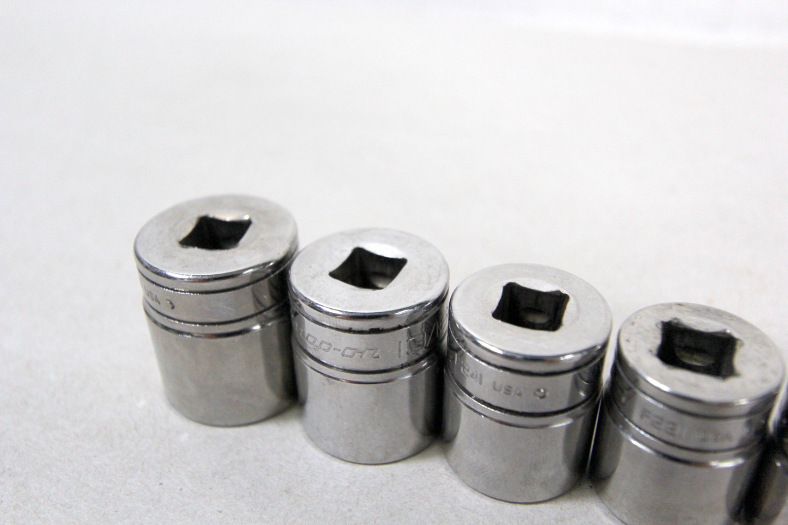 Snap-on F081 – F281 3/8″ Drive 12 Point 11 Piece SAE Chrome Set SEE DESC