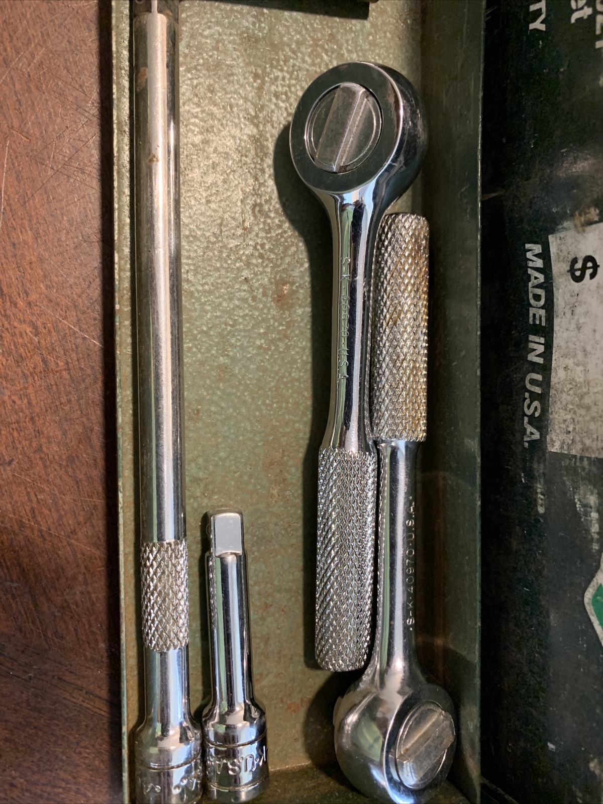 Sk Tools USA Socket Set SAE 1/4 Drive shallow deep ratchet extension service kit