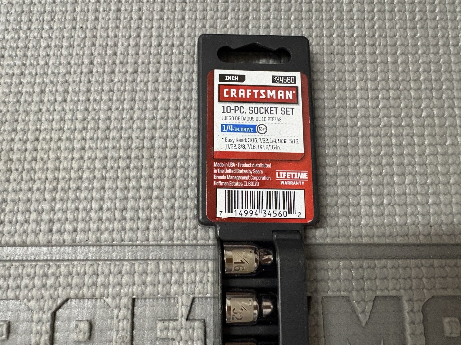 NOS Sears Craftsman 10pc 1/4” Drive Easy Read Socket Set 34560 G2D USA Dual Mark