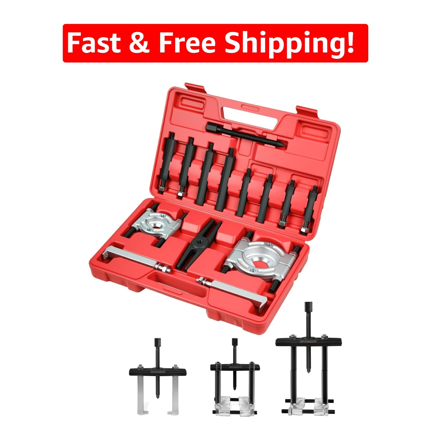Complete 14-Pc Bearing Separator Tool Kit with Drop-Forged Steel Construction