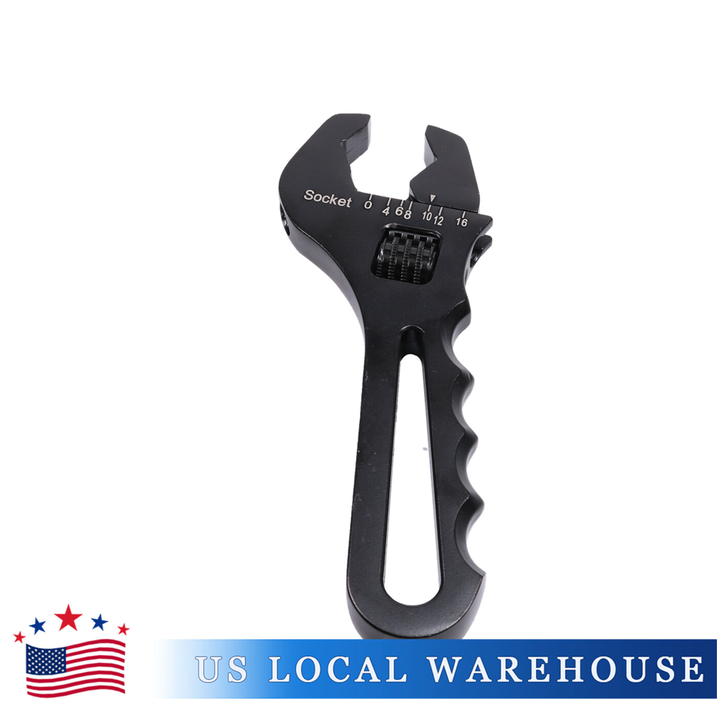 Black Adjustable Wrench Aluminum Tool Spanner Fit For Hose End Fitting 3AN-16AN