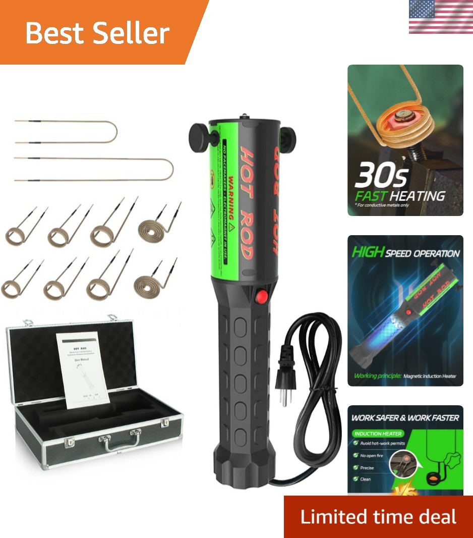 Powerful 1200W Induction Heater with LED Light – Ideal for Automotive Repairs
