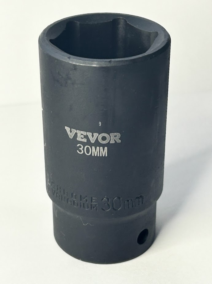 VEVOR 30 mm x 1/2″ Deep Impact Socket – 6 Point – Free USA Shipping