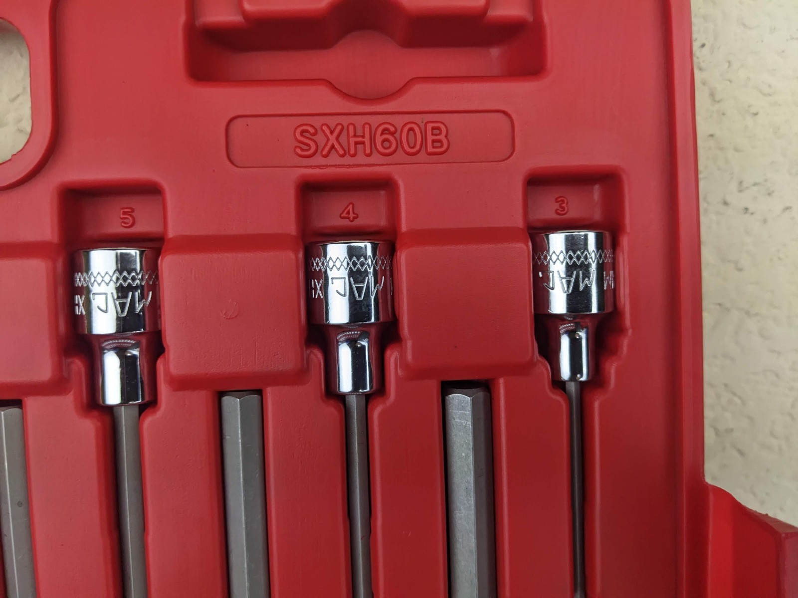#bo766 Mac Tools SXH60B 60 PC. 3/8″ Master Hex Driver Socket Set EXCELLENT