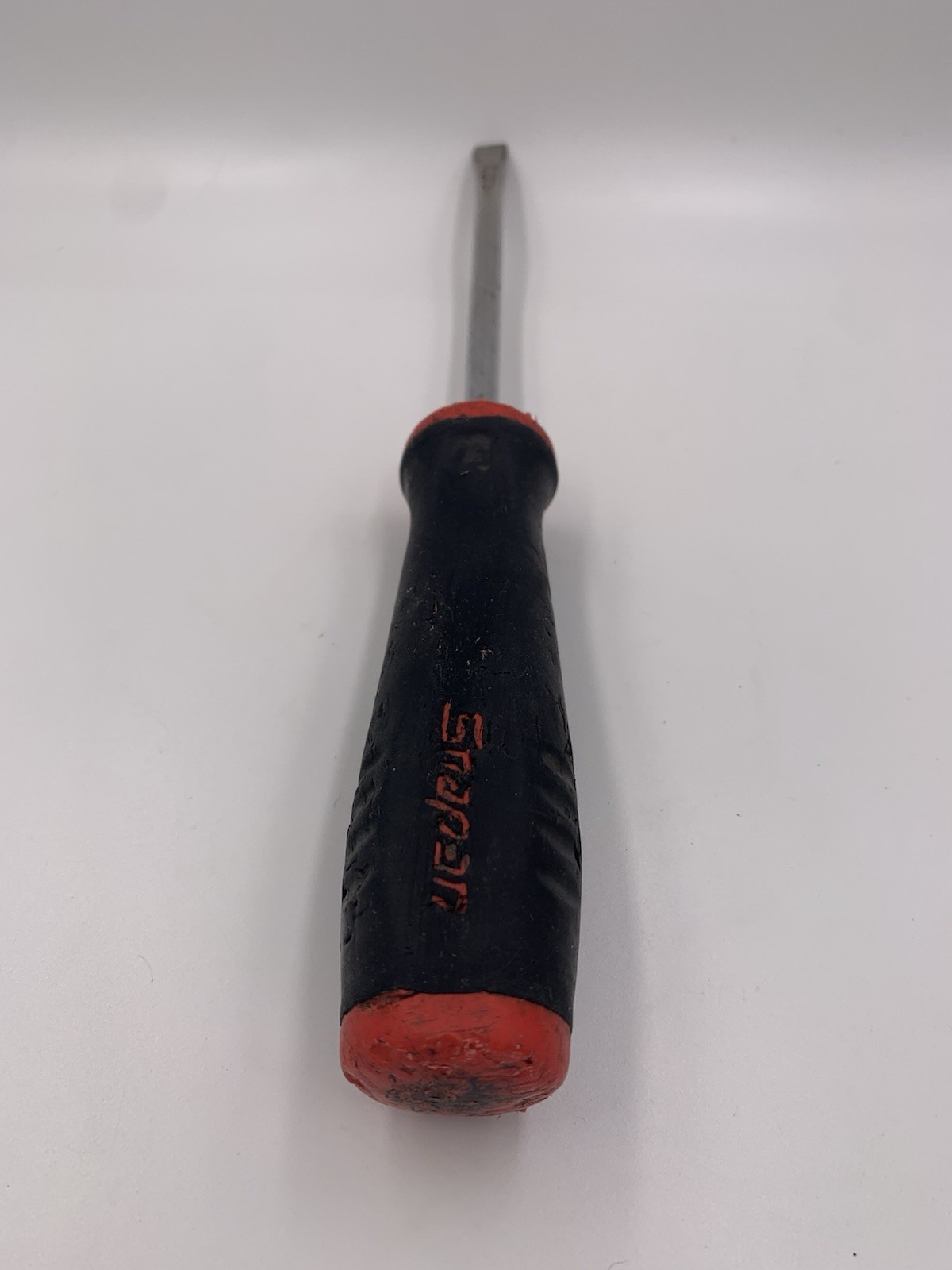 Snap On Tools HD Flat Tip Screwdriver 10-3/4″ Long RED Soft Grip Handle -READ-