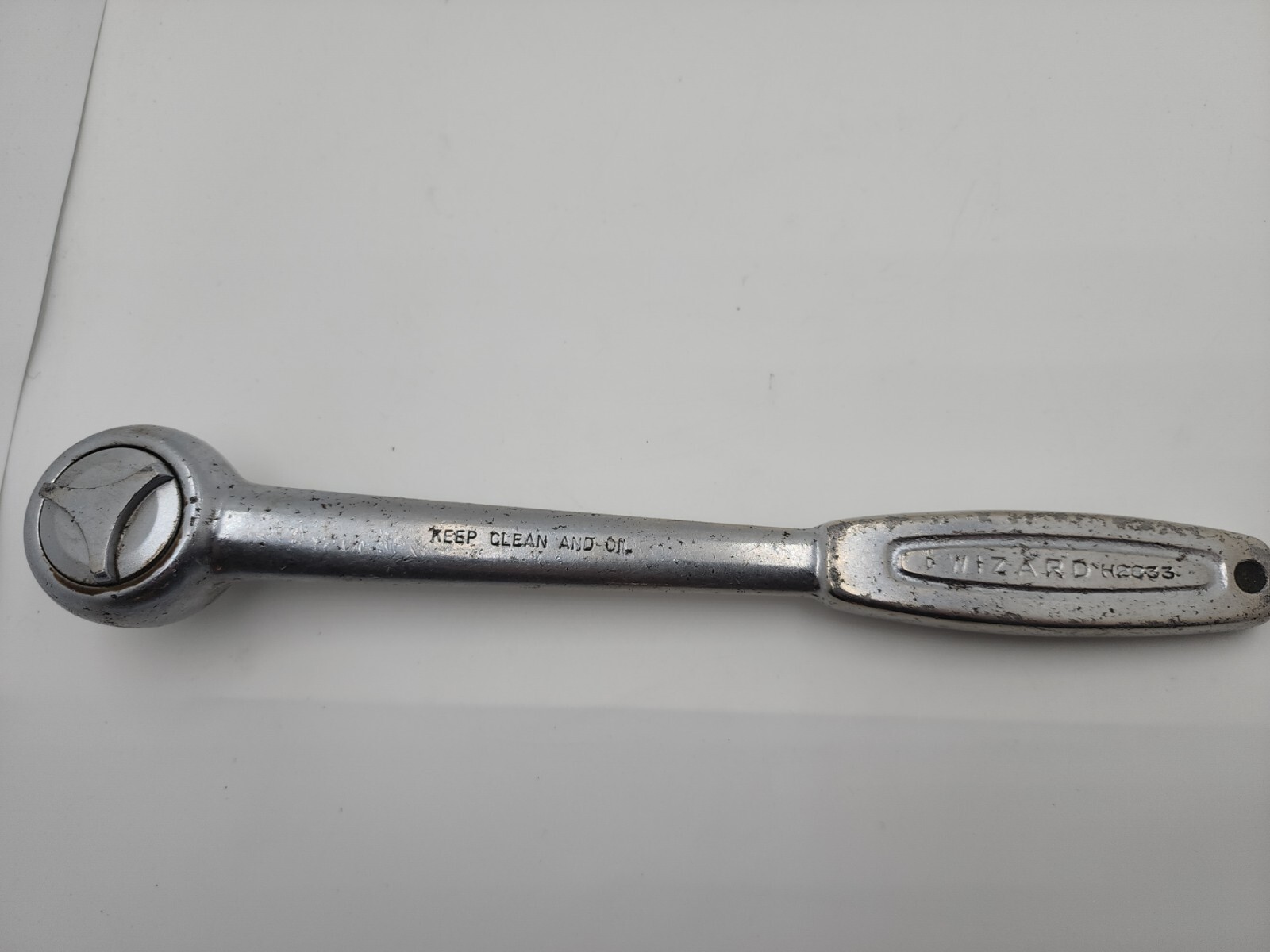 Vintage Wizard Forged in USA 1/2″ Drive Ratchet Model H2833 10-1/4 long🇺🇸🇱🇷