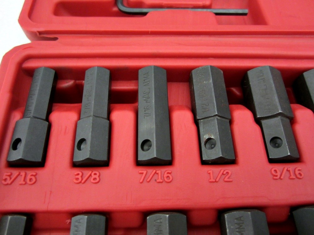 MAC Tools 1/2″ Drive 15pc SAE & Metric Hex Key Socket Set SVA15B