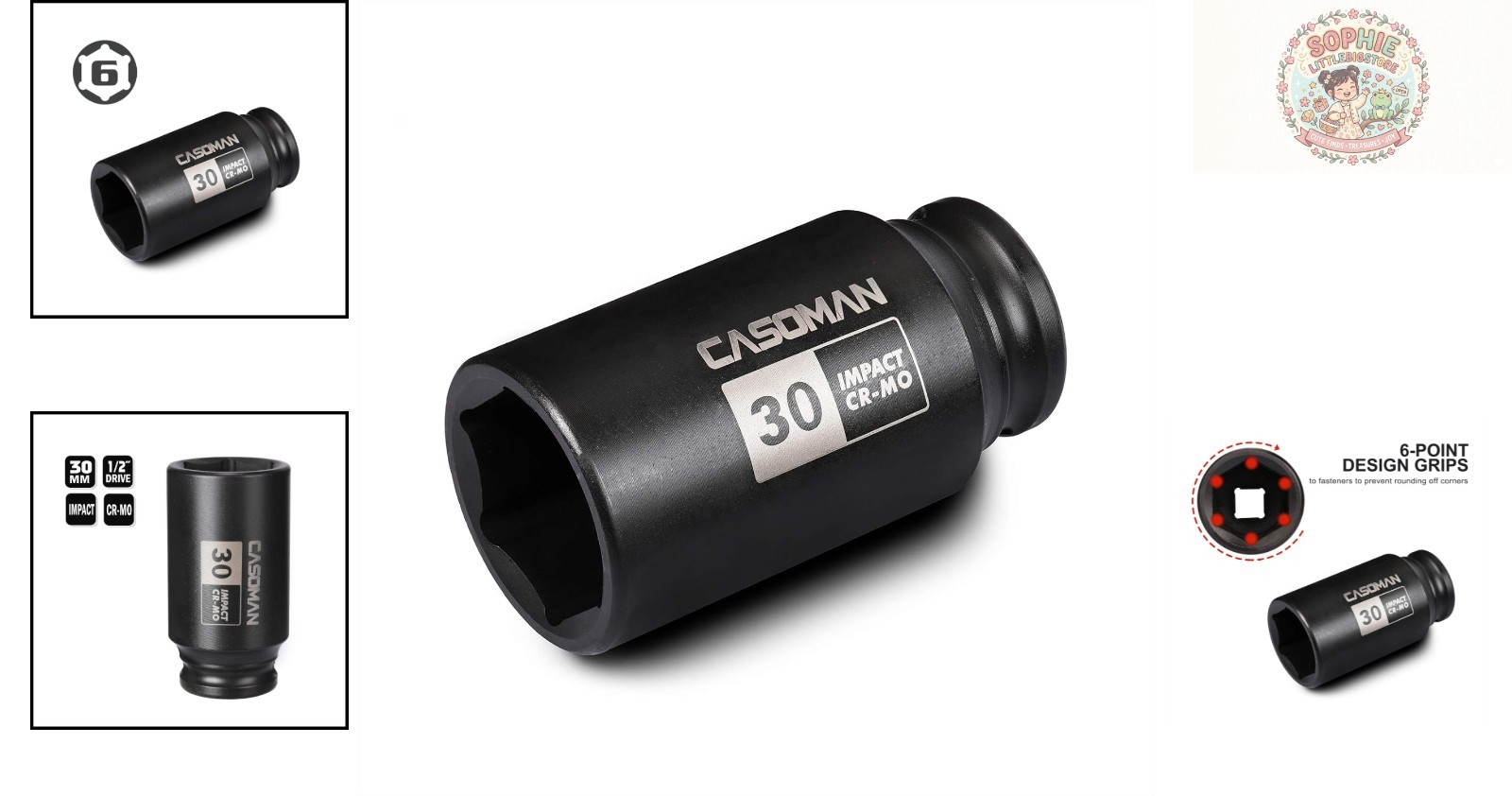 30mm Deep 6-PT Impact Socket – Chrome Molybdenum, Corrosion-Resistant