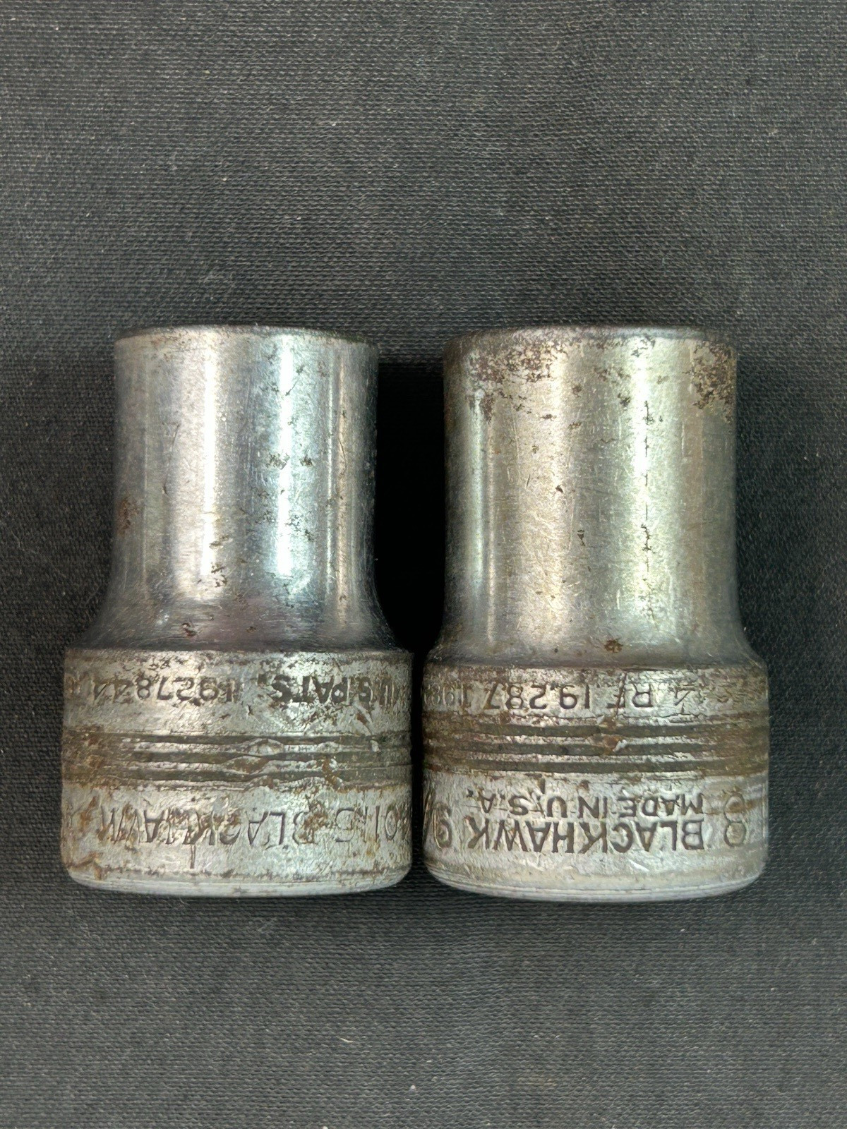 2 Vintage BLACKHAWK 1/2” Drive Sockets 12 Point – 9/16″ (40118) & 1/2″ (40115)
