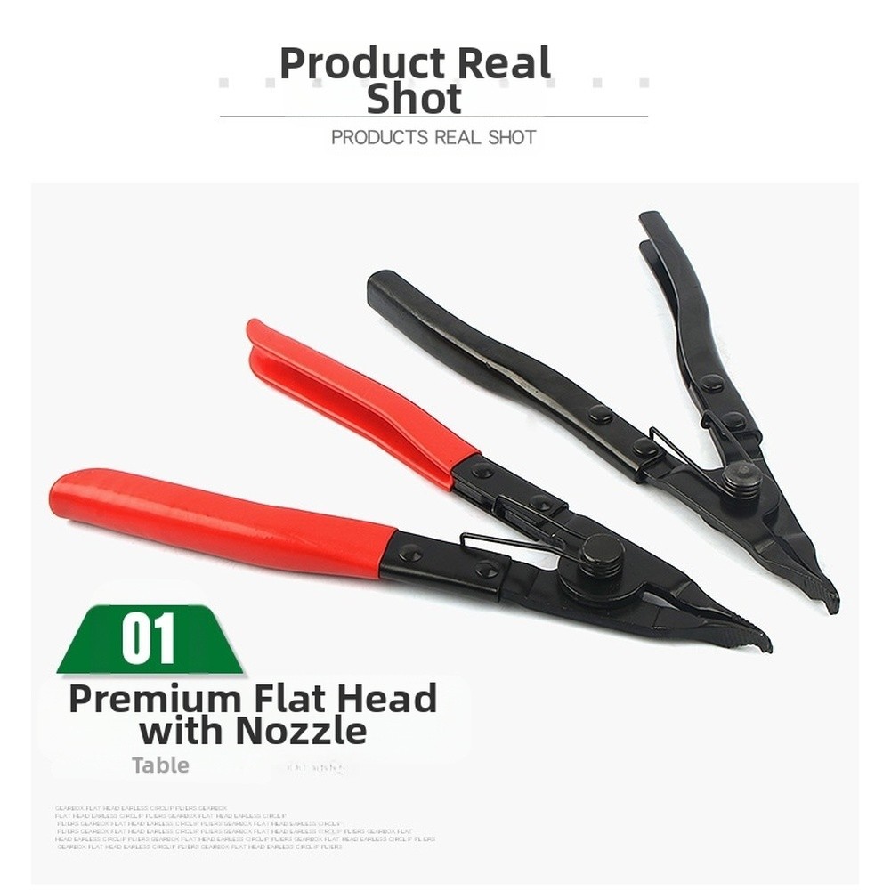 Flat Head Circlip Pliers With Textured Jaw And 21mm Capacity For Snap Ring Work