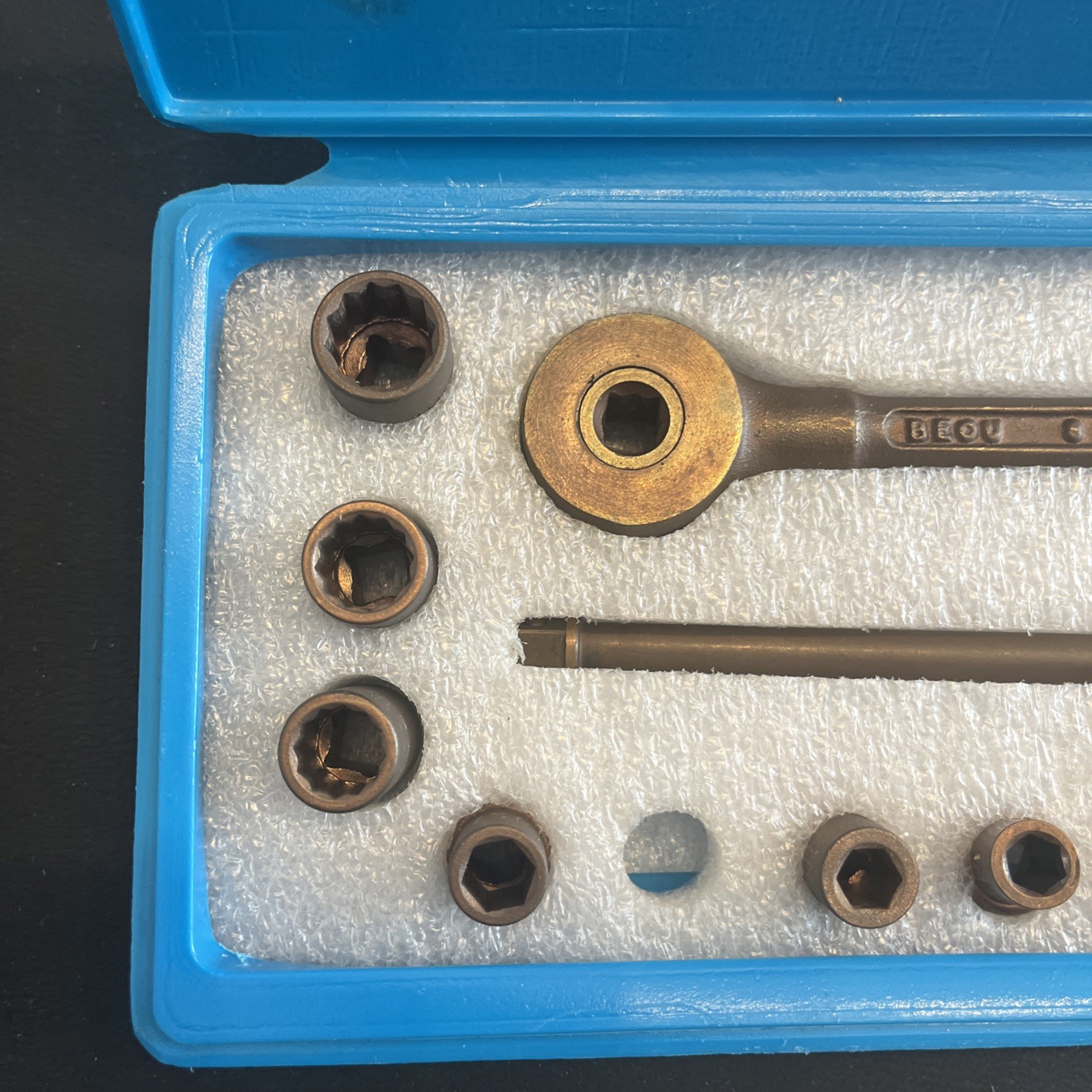 Berylco 10-Pc 1/4” Drive Beryllium Copper Non-Sparking Socket Set 3/16–7/16