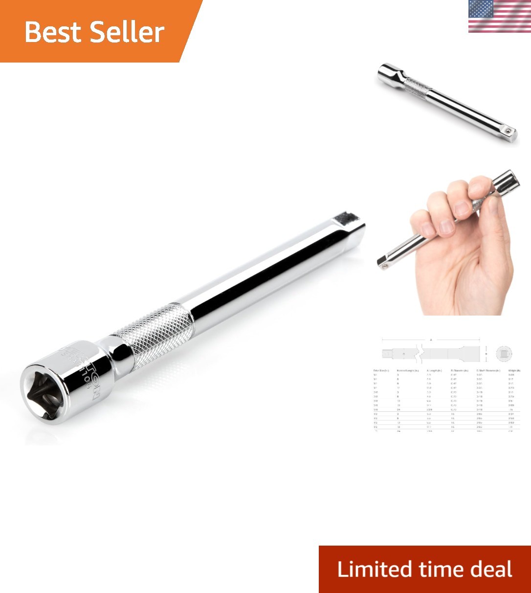 Secure Fit 6 Inch Drive Extension with Radiused Corners for Lasting Durability