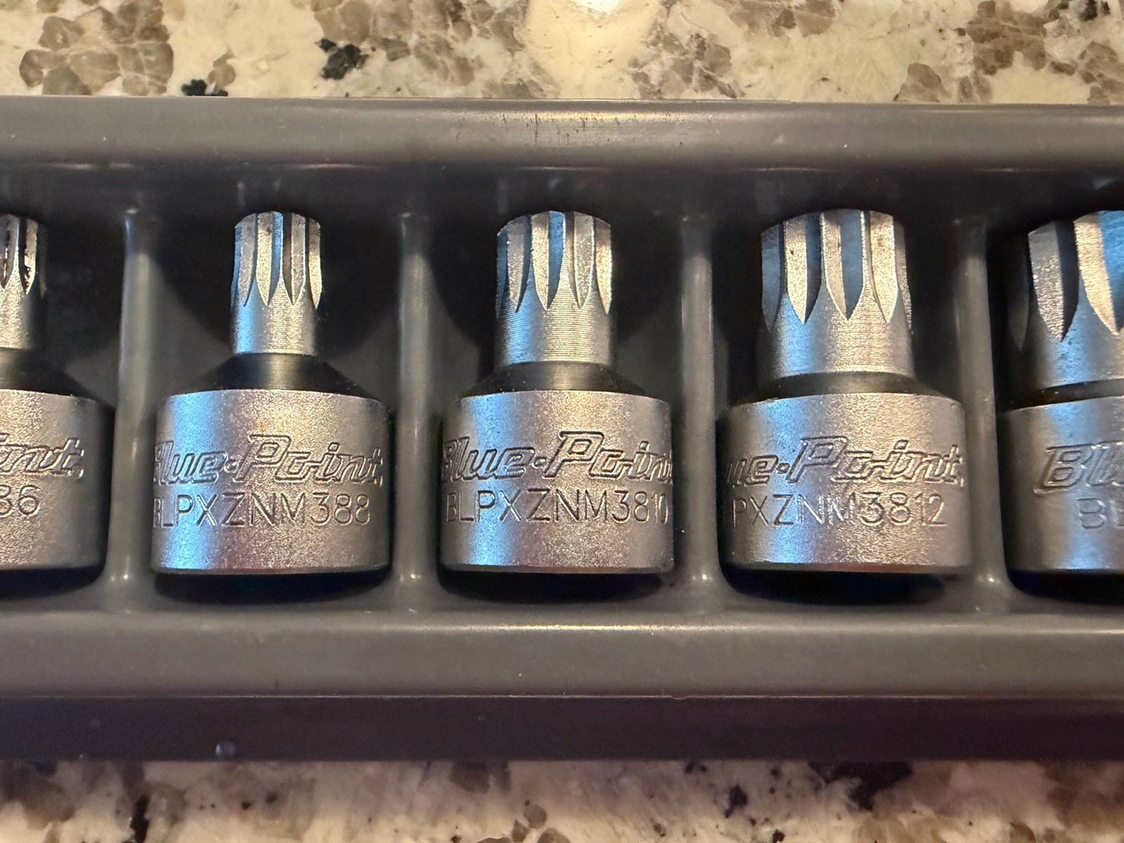 Blue-Point BLPXZNM389 9pc 3/8″ Drive Triple Square Bit Stubby Socket Driver Set